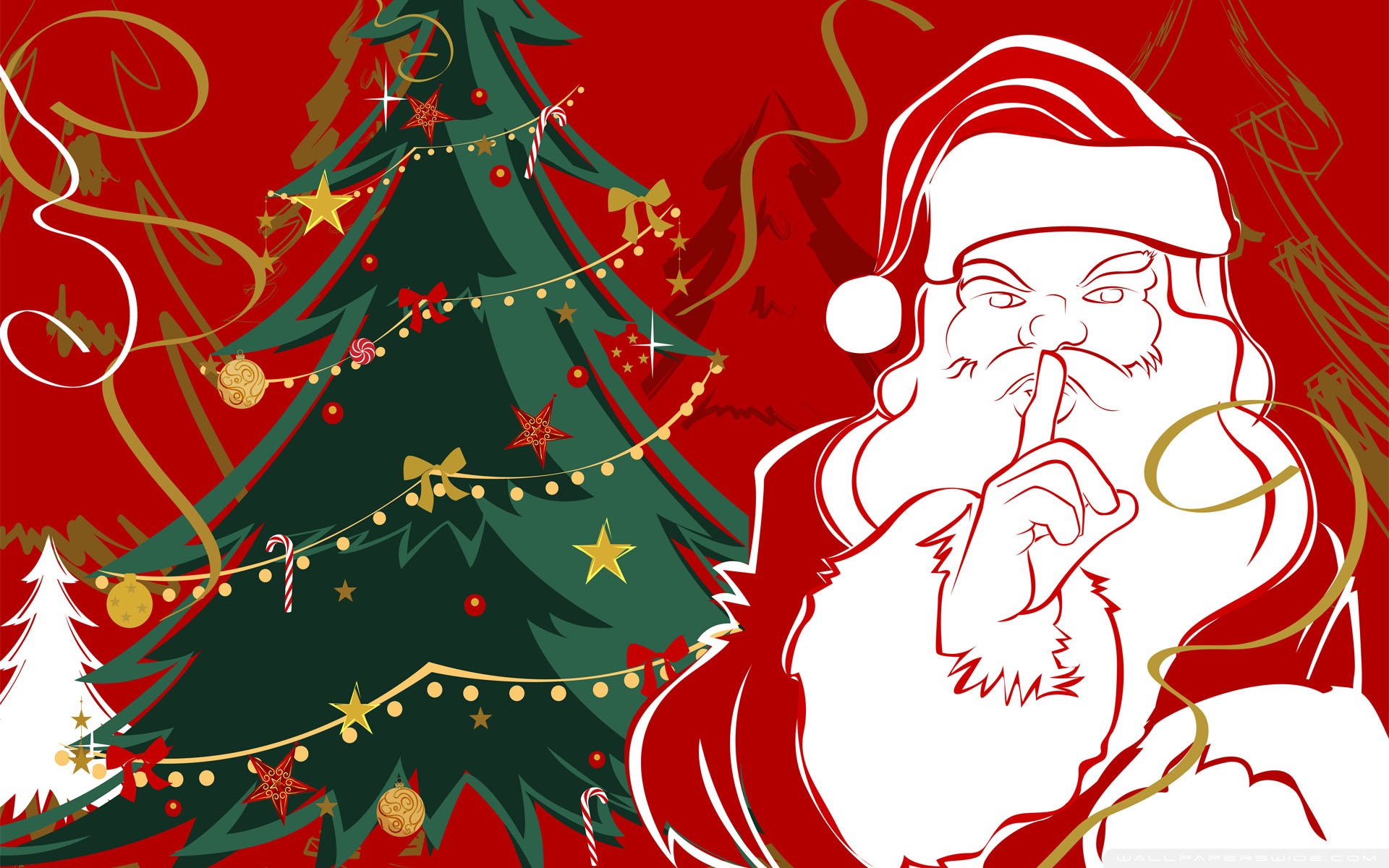 holiday, christmas, christmas tree, red, santa claus