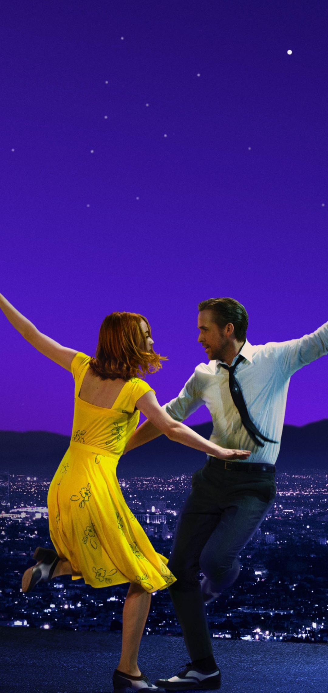 Download mobile wallpaper Night, Ryan Gosling, Emma Stone, Movie, Dancing, La La Land for free.