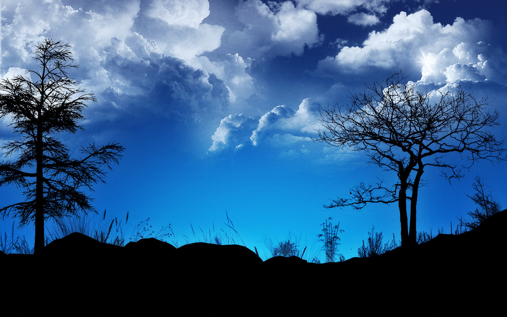 Download mobile wallpaper Clouds, Trees, Landscape for free.