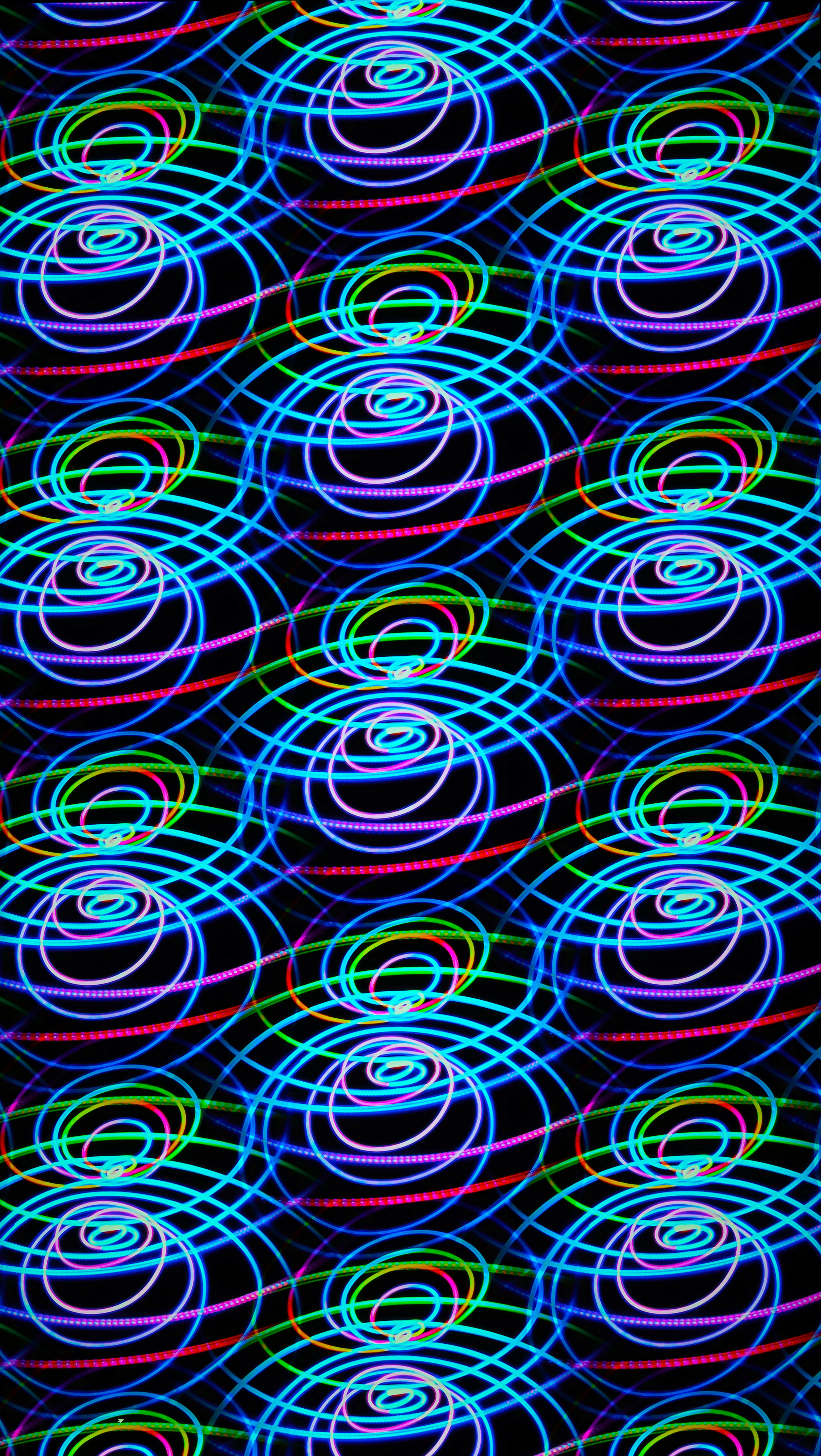 multicolored, neon, lines, abstract, motley, spiral, spirals