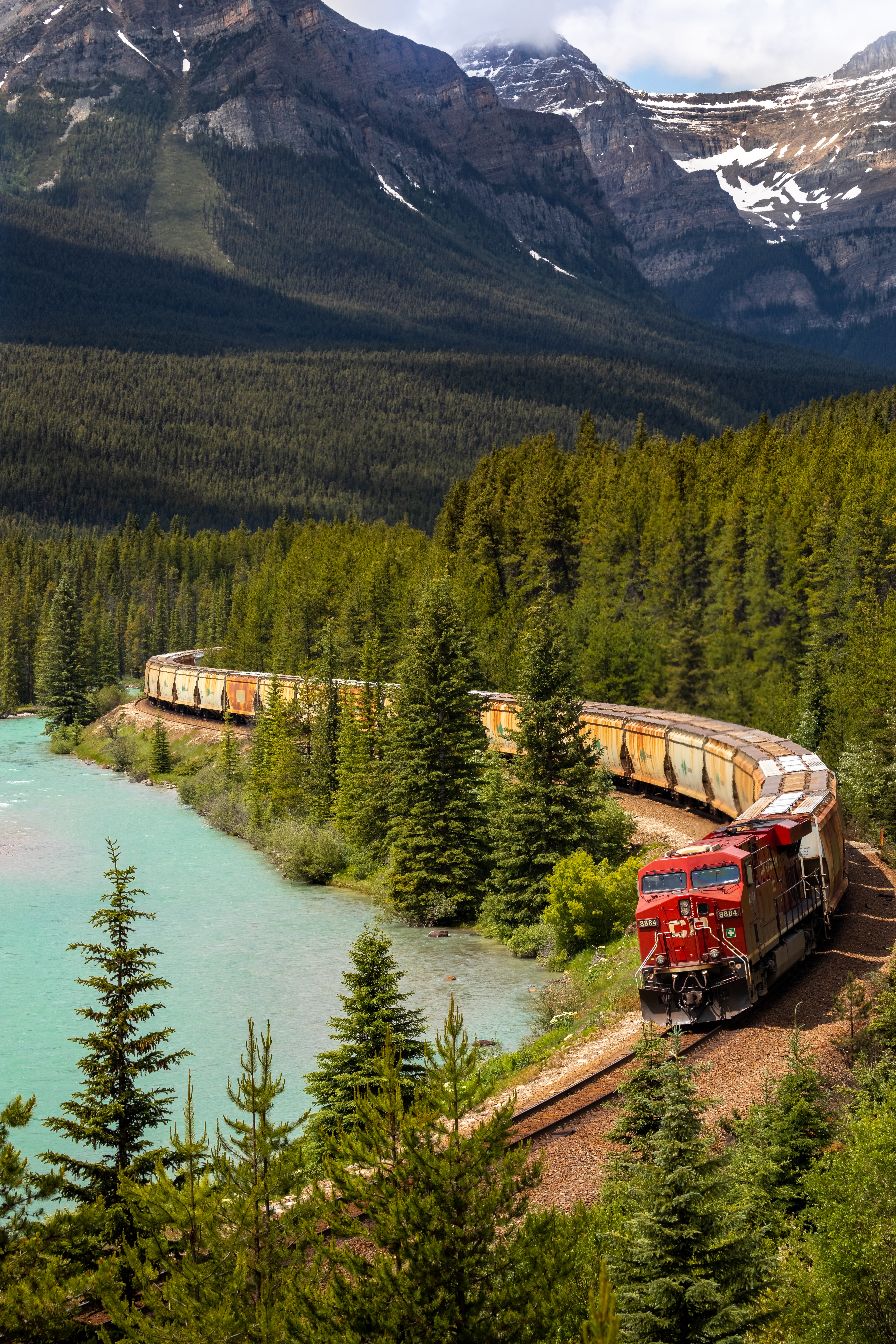HD wallpaper train, railway, nature, lake, forest, journey