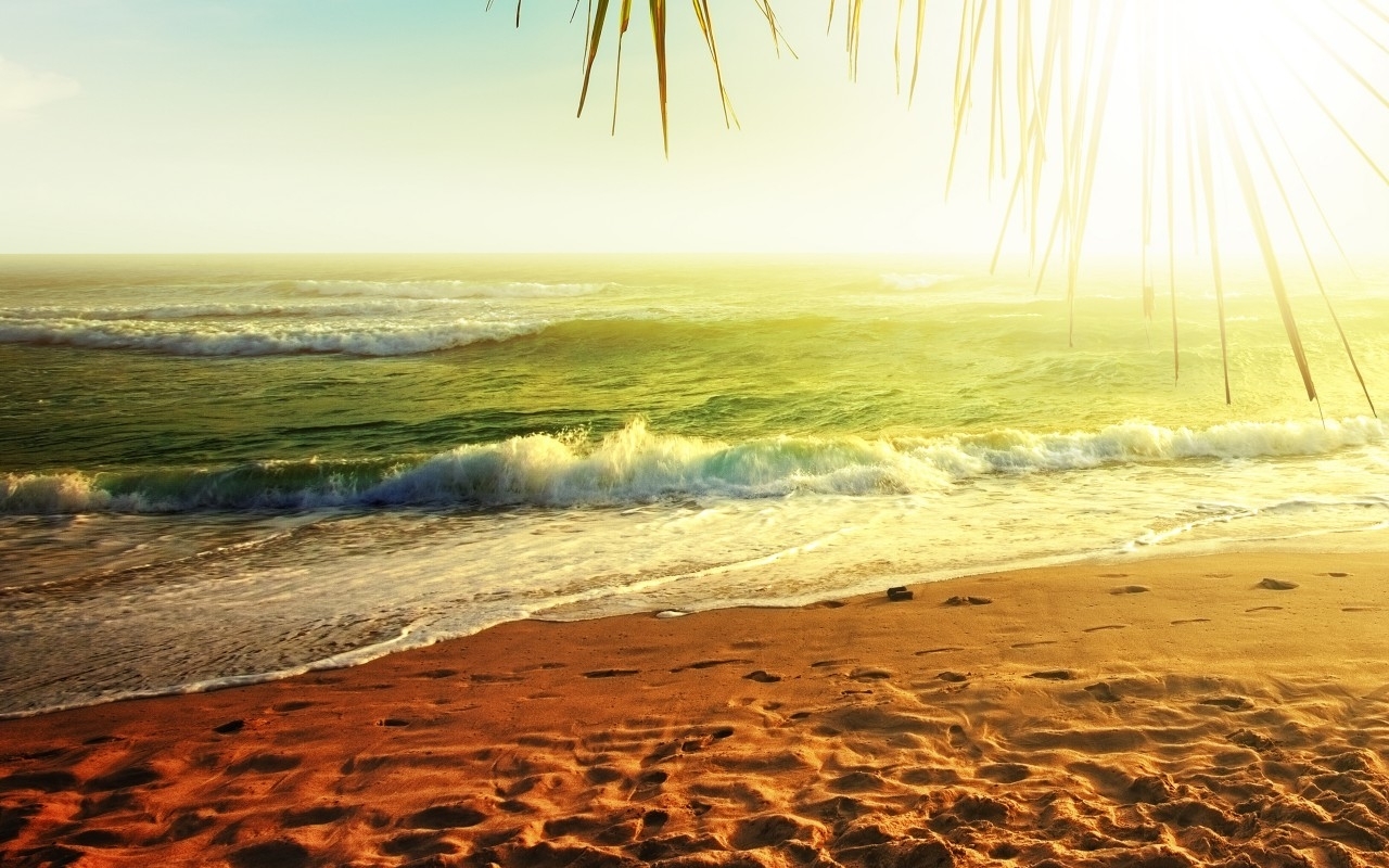 Download mobile wallpaper Sun, Sea, Landscape, Beach for free.