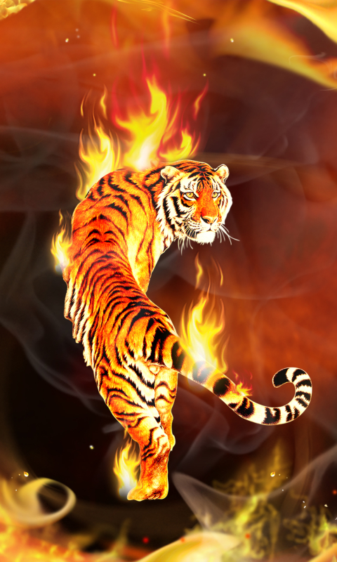 1094771 免費下載壁紙 奇幻, 老虎, 迷幻的, 迷幻, 电脑动画, 3d, 火, 火焰, 奇幻动物 屏保和圖片