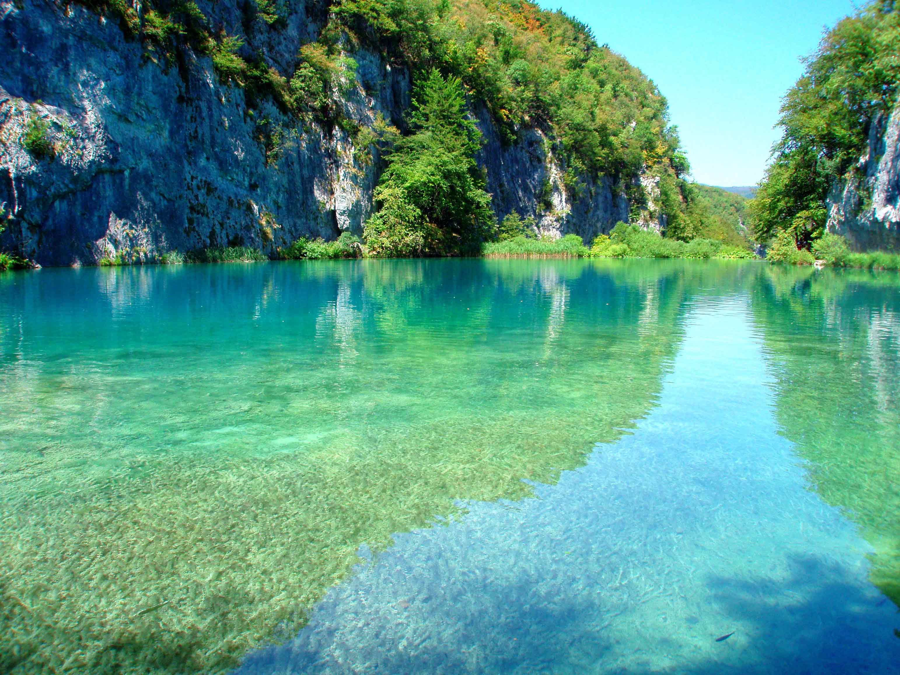 lake, mountains, croatia, nature, park, plitvice lakes download HD wallpaper