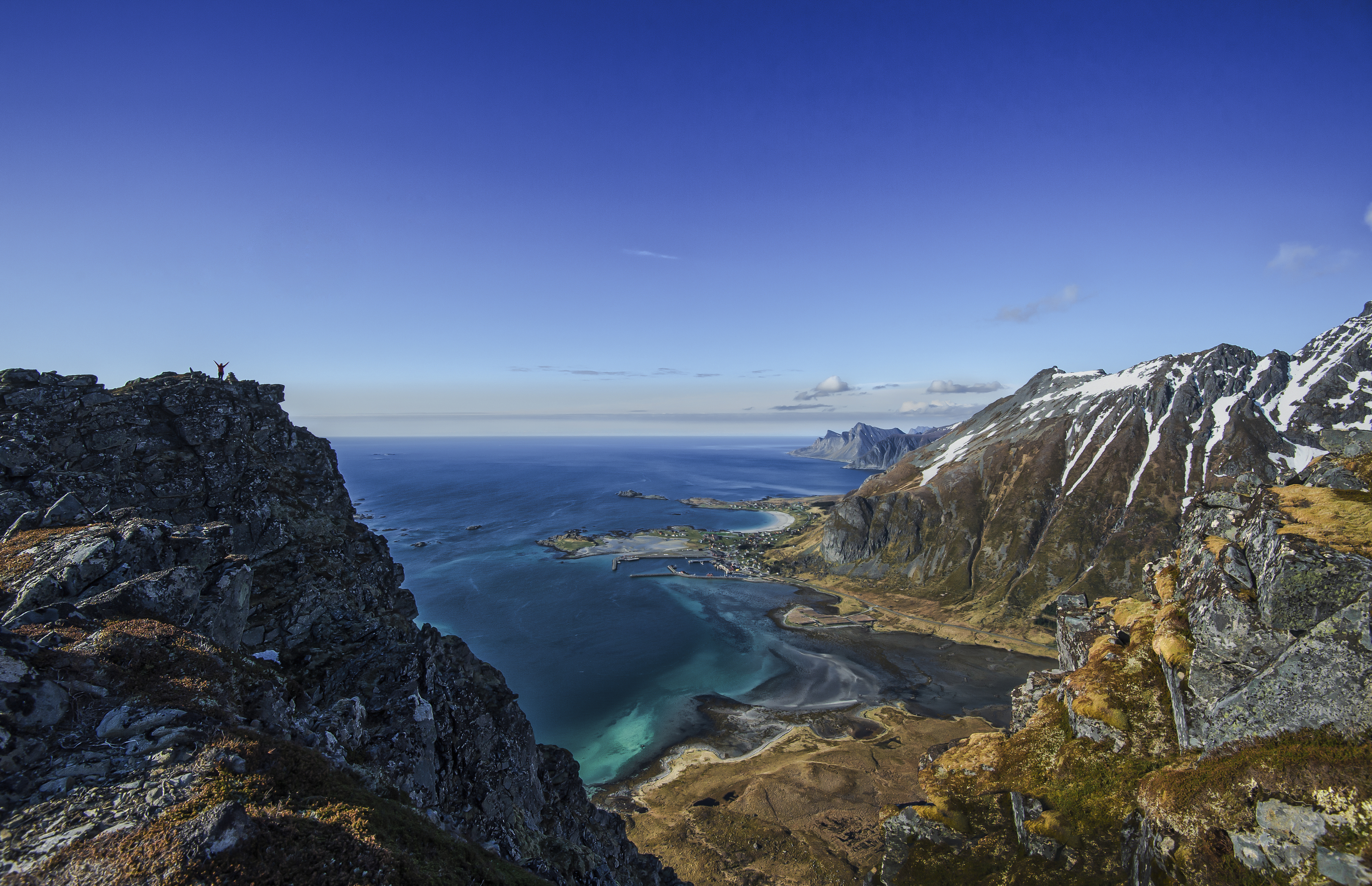 1523305 Hintergrundbild herunterladen erde/natur, küste, arktis, lofoten inseln, norwegen, skandinavien, strand, volandstinden - Bildschirmschoner und Bilder kostenlos