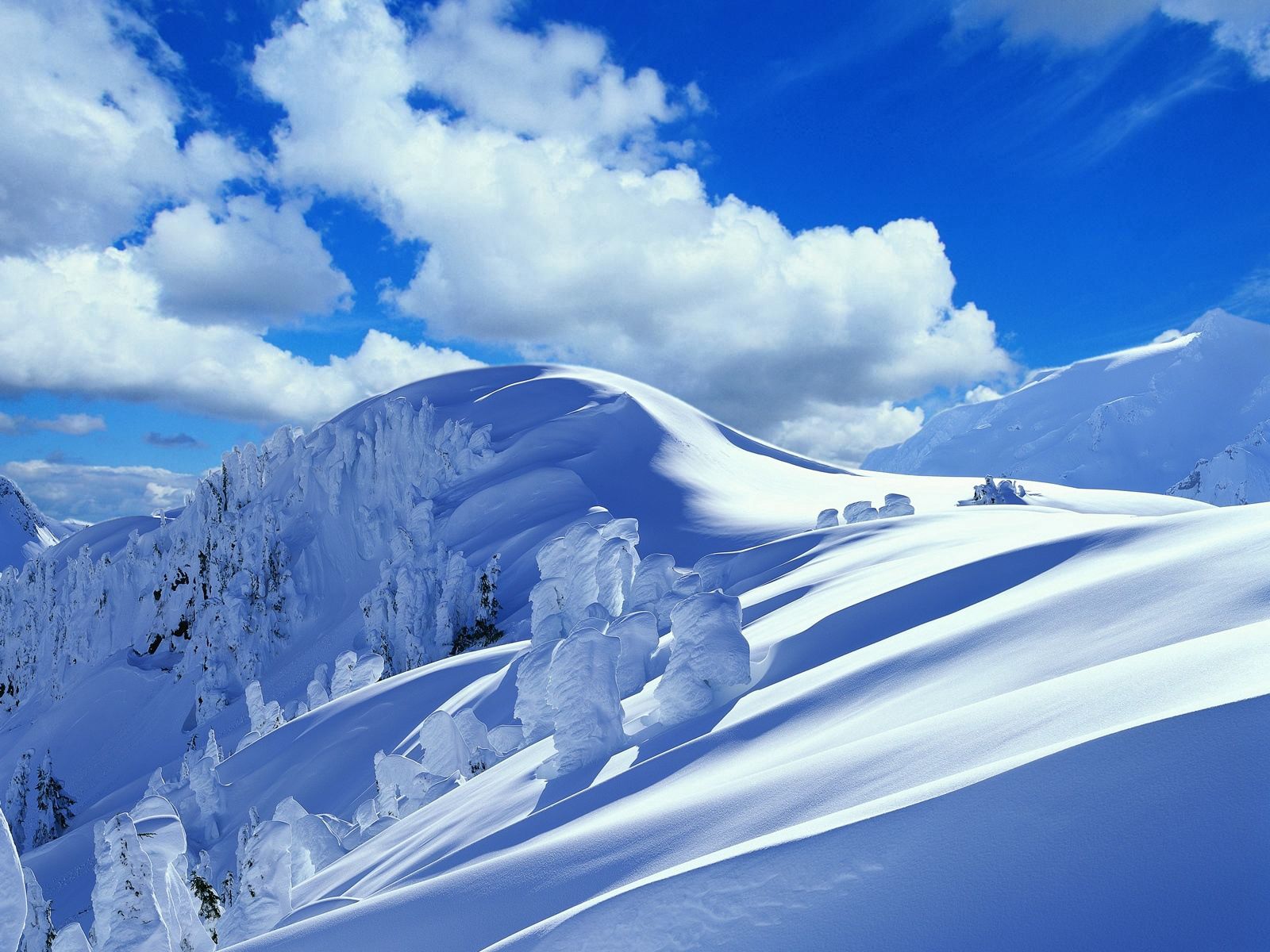 wallpapers descent, winter, nature, snow, mountain, slope, drifts