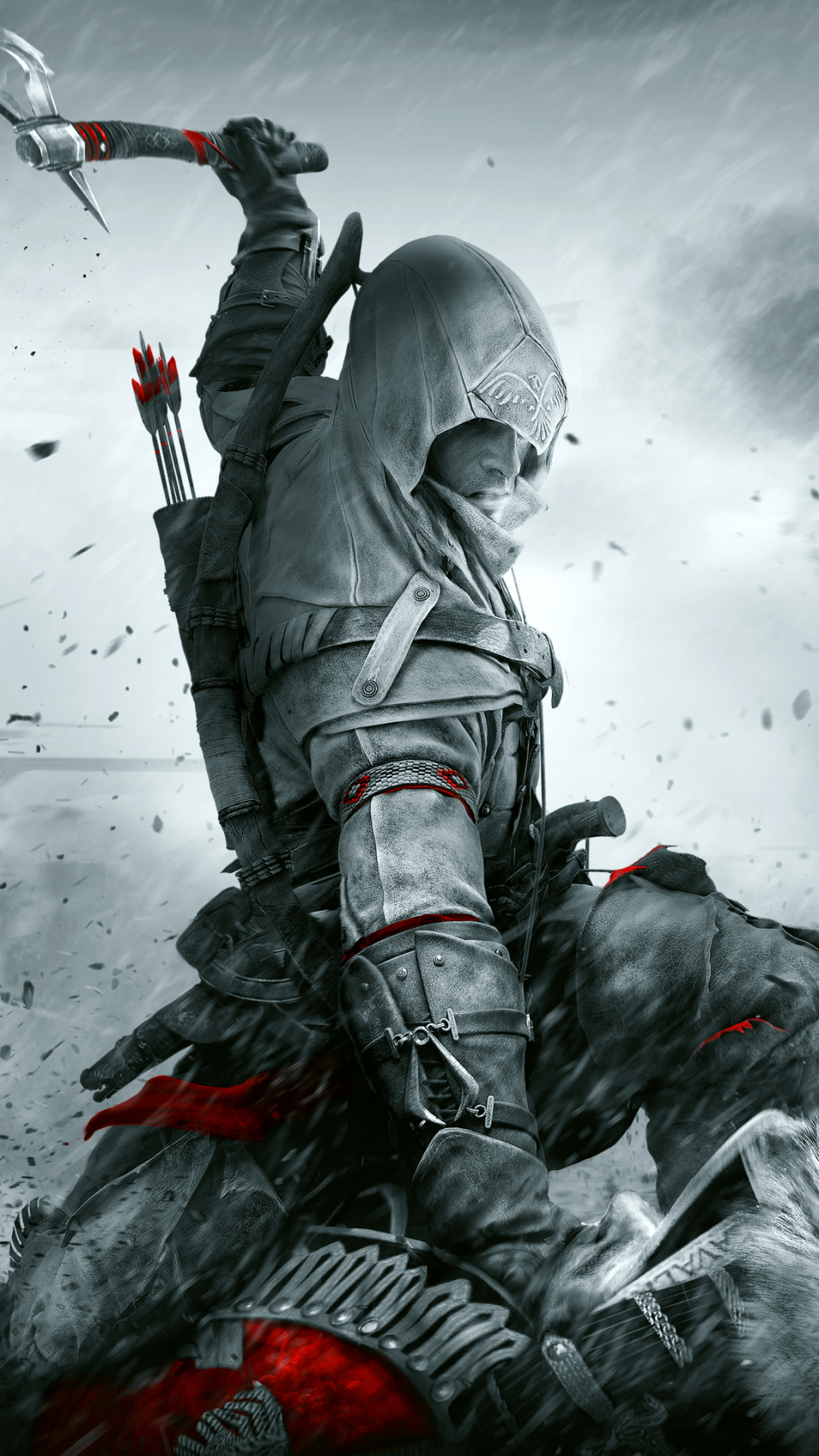 assassin's creed, video game, assassin's creed iii, selective color, connor (assassin's creed) 4K
