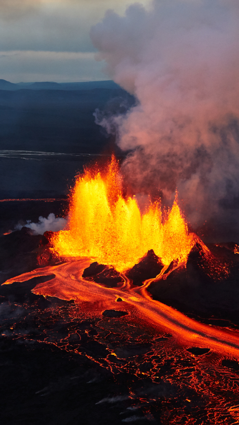 lava, iceland, earth, bárðarbunga, smoke, nature, volcano, eruption, volcanoes