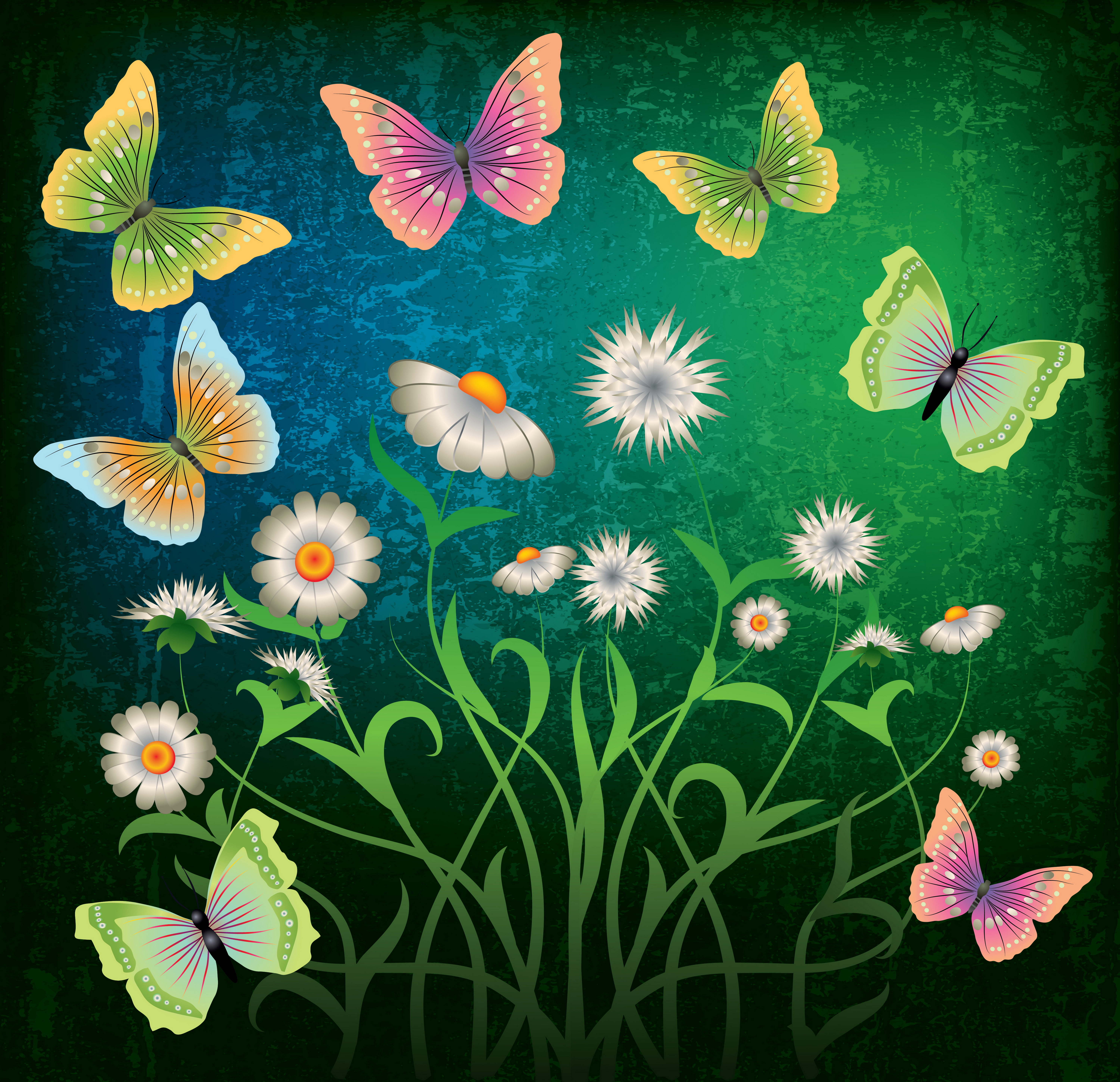 Полянка с бабочками