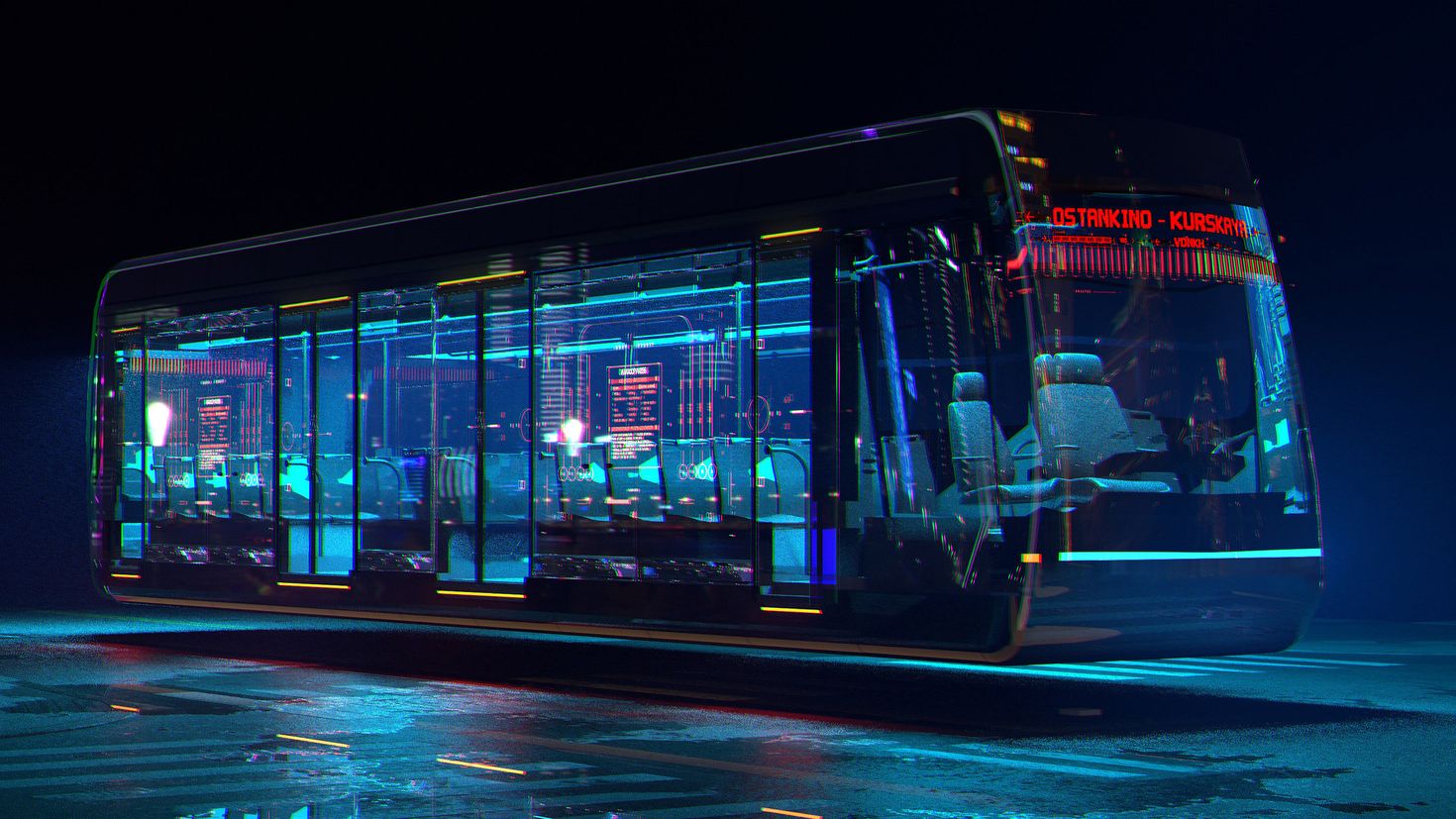 Автобус с подсветкой
