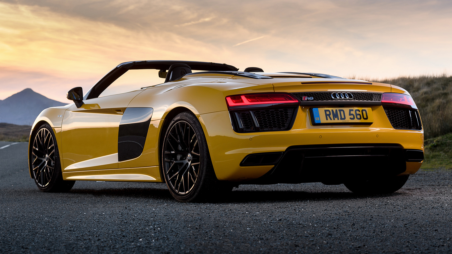 vehicles, audi r8 v10, car, roadster, yellow car, audi cell phone wallpapers