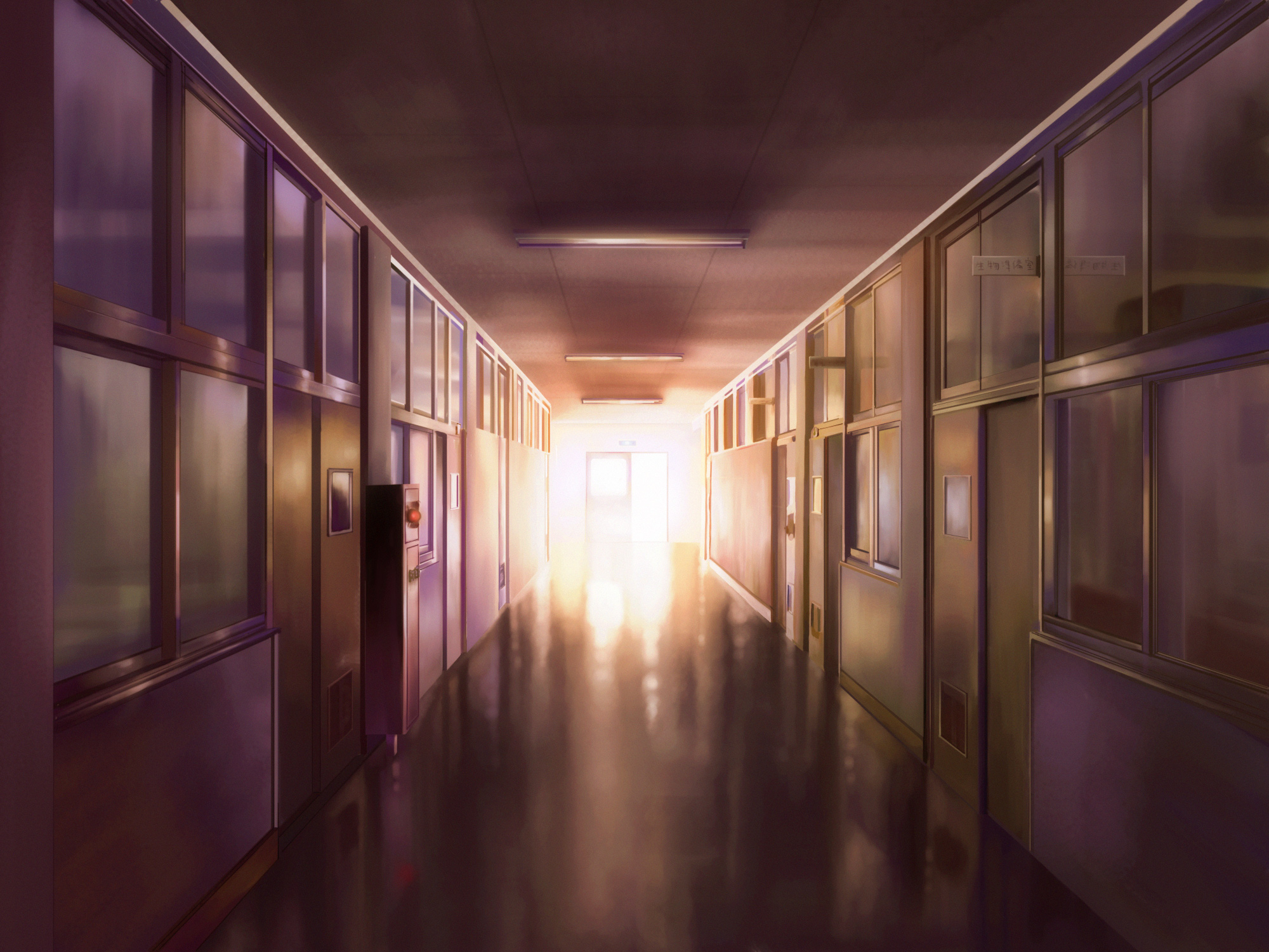 anime, room, hallway