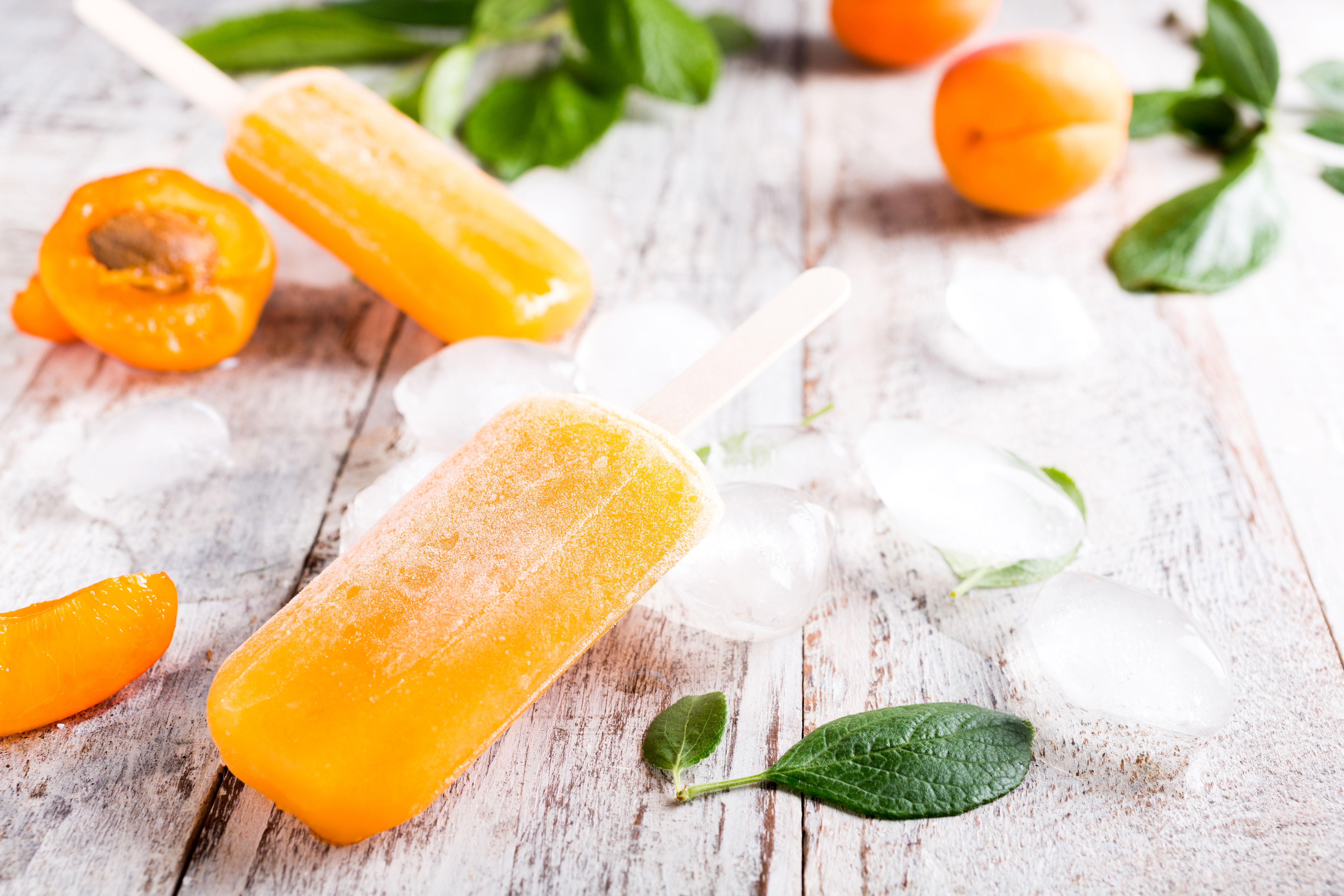 food, popsicle, apricot, fruit, ice cream, ice cube, still life Full HD