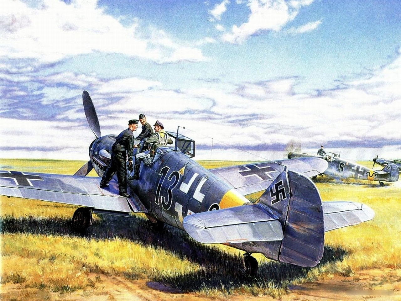 1446645壁紙のダウンロード軍隊, メッサーシュミット bf109, 飛行機, ドイツ空軍, 第二次世界大戦-スクリーンセーバーと写真を無料で