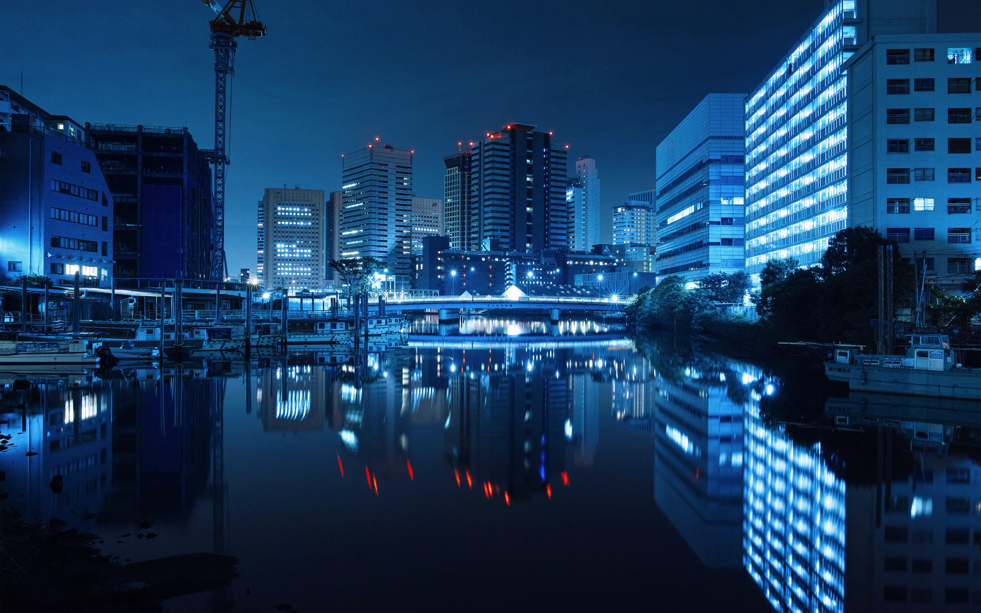 Японии ночной пейзаж Токио