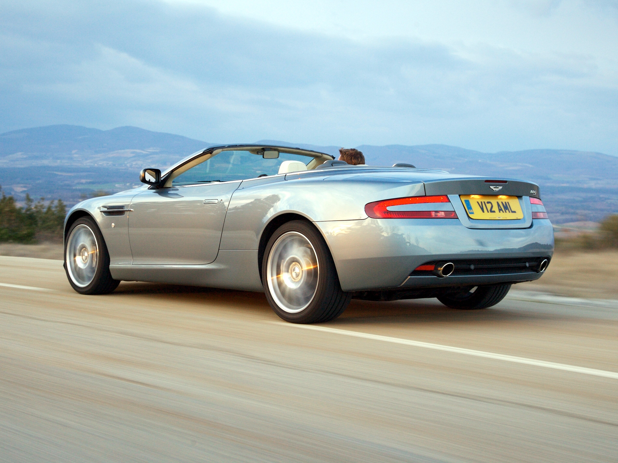 auto, mountains, aston martin, cars, grey, side view, speed, style, 2004, db9 High Definition image