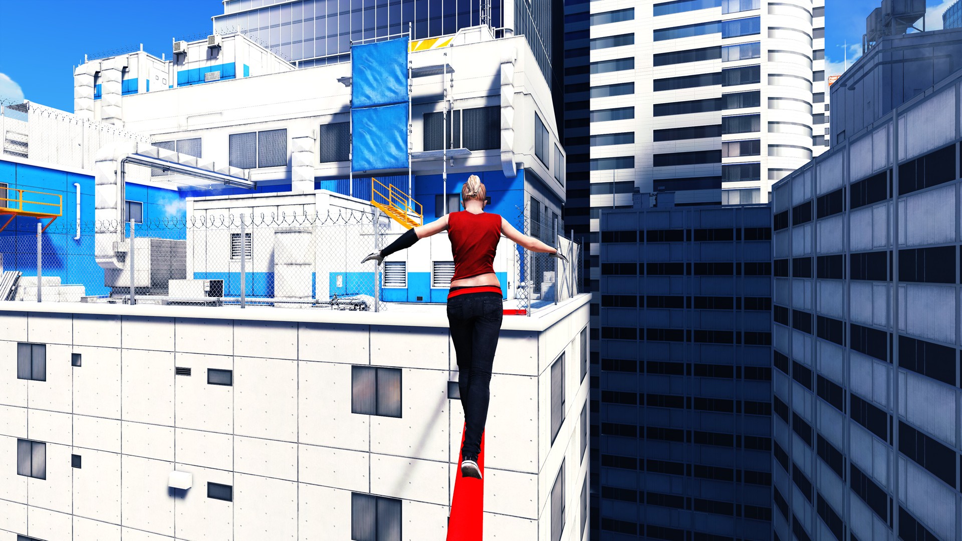 Edge на рабочий стол. Фейт Mirrors Edge 2008. Миррорс Едге 1. Миррорс эйдж башня 1. Mirror`s Edge 1.