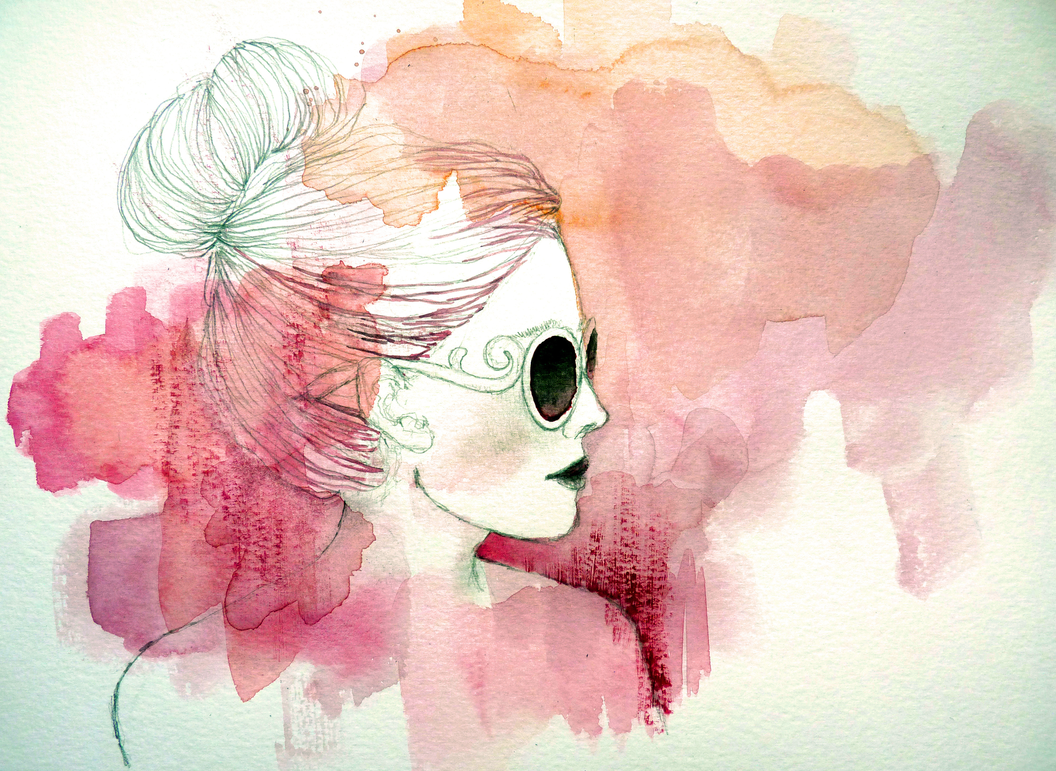 women, artistic, watercolor