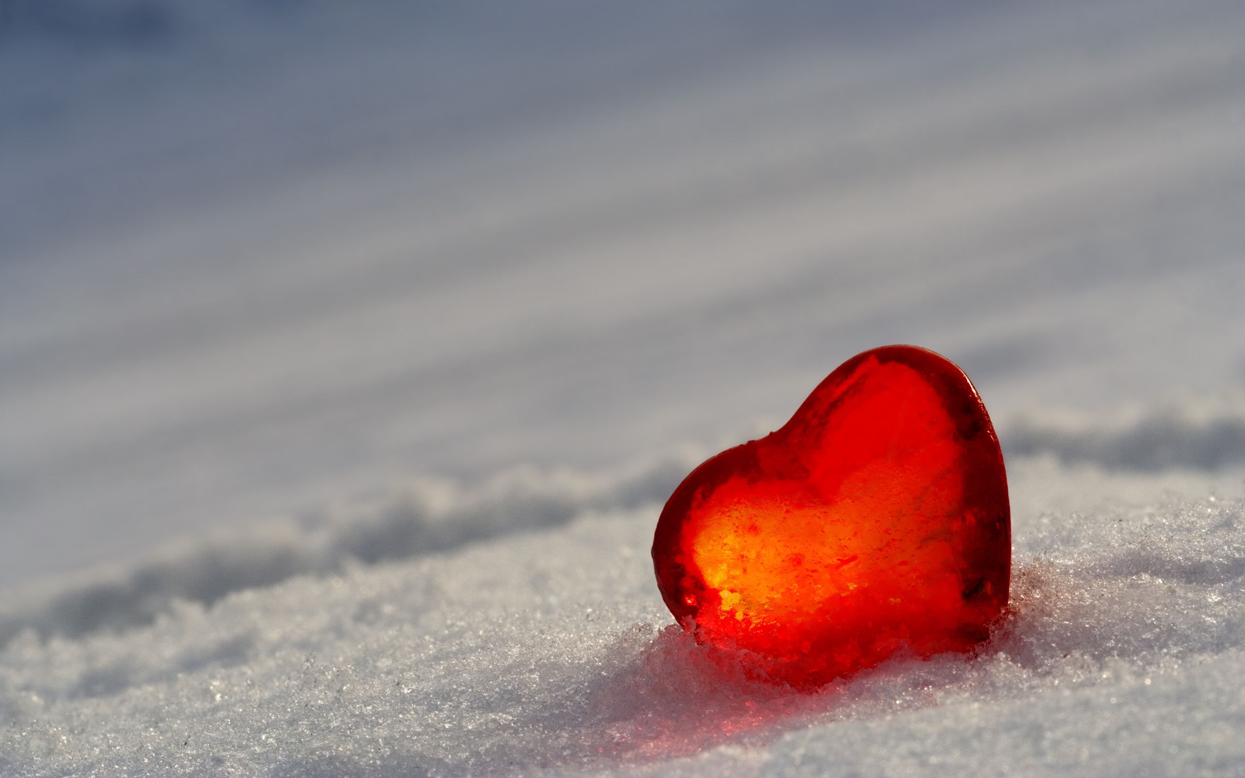 Download mobile wallpaper Snow, Macro, Ice, Glass, Heart for free.