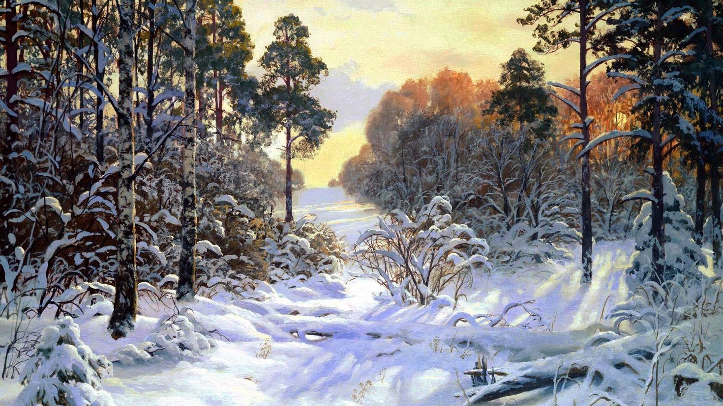 Зимний пейзаж картинки для детей