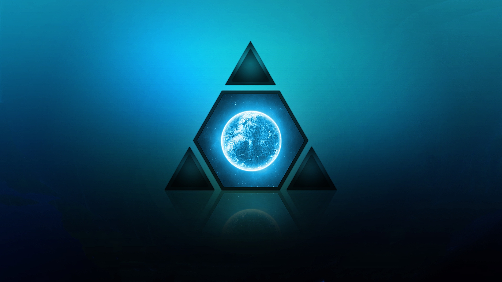 triangle, earth, artistic, blue, planet