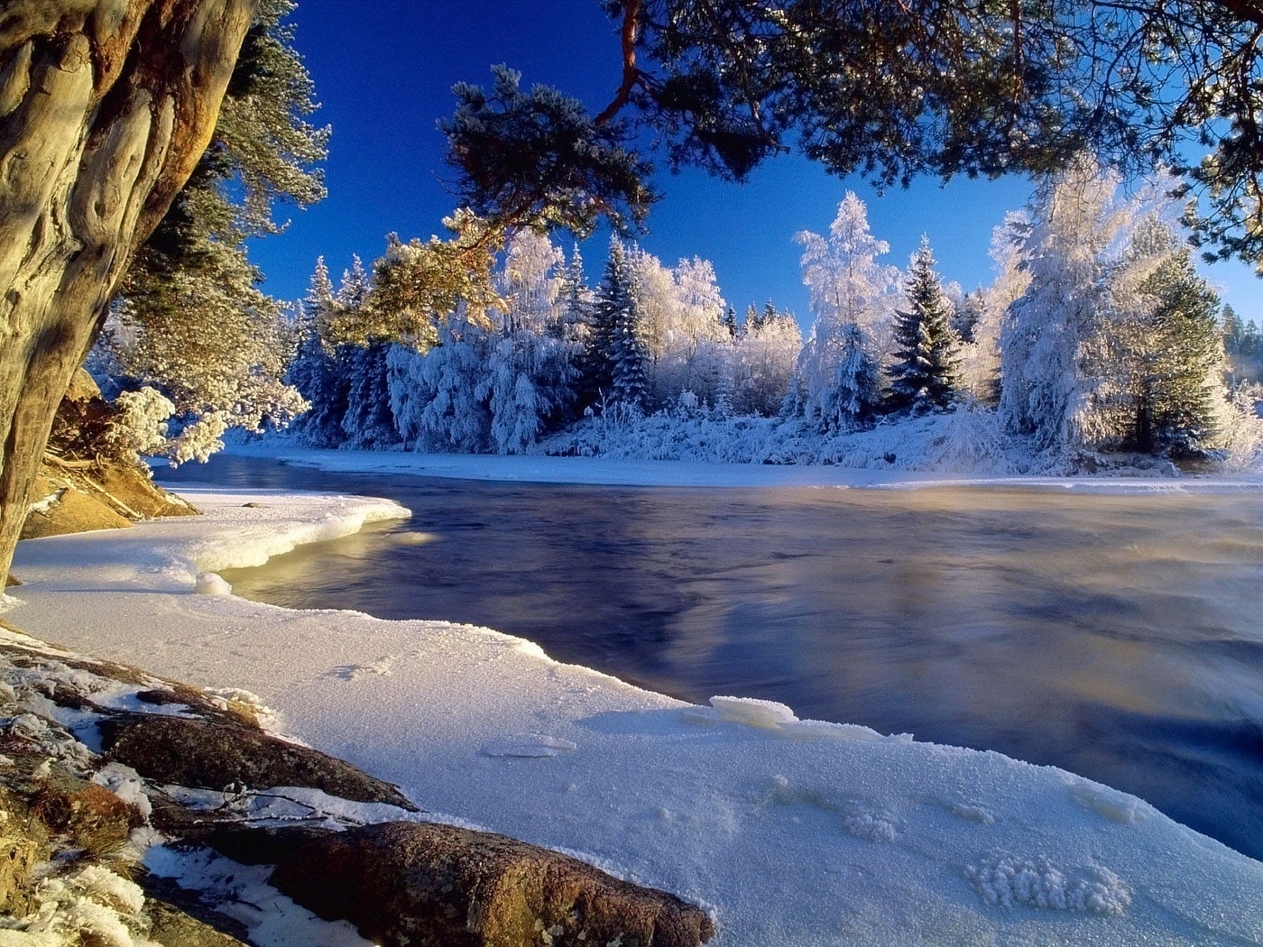 41655 Hintergrundbild herunterladen landschaft, winter, natur, blau - Bildschirmschoner und Bilder kostenlos