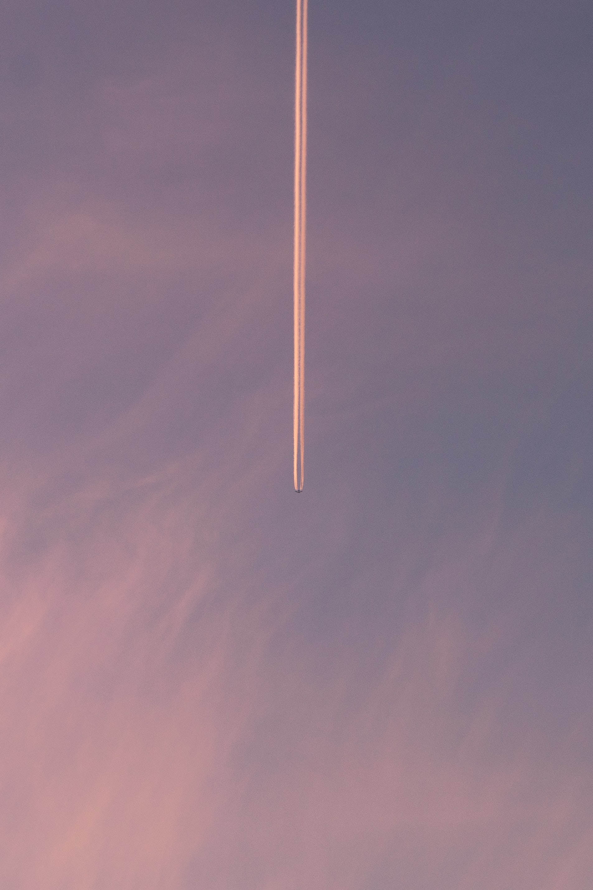 minimalism, track, sky, plane, airplane, trace for android