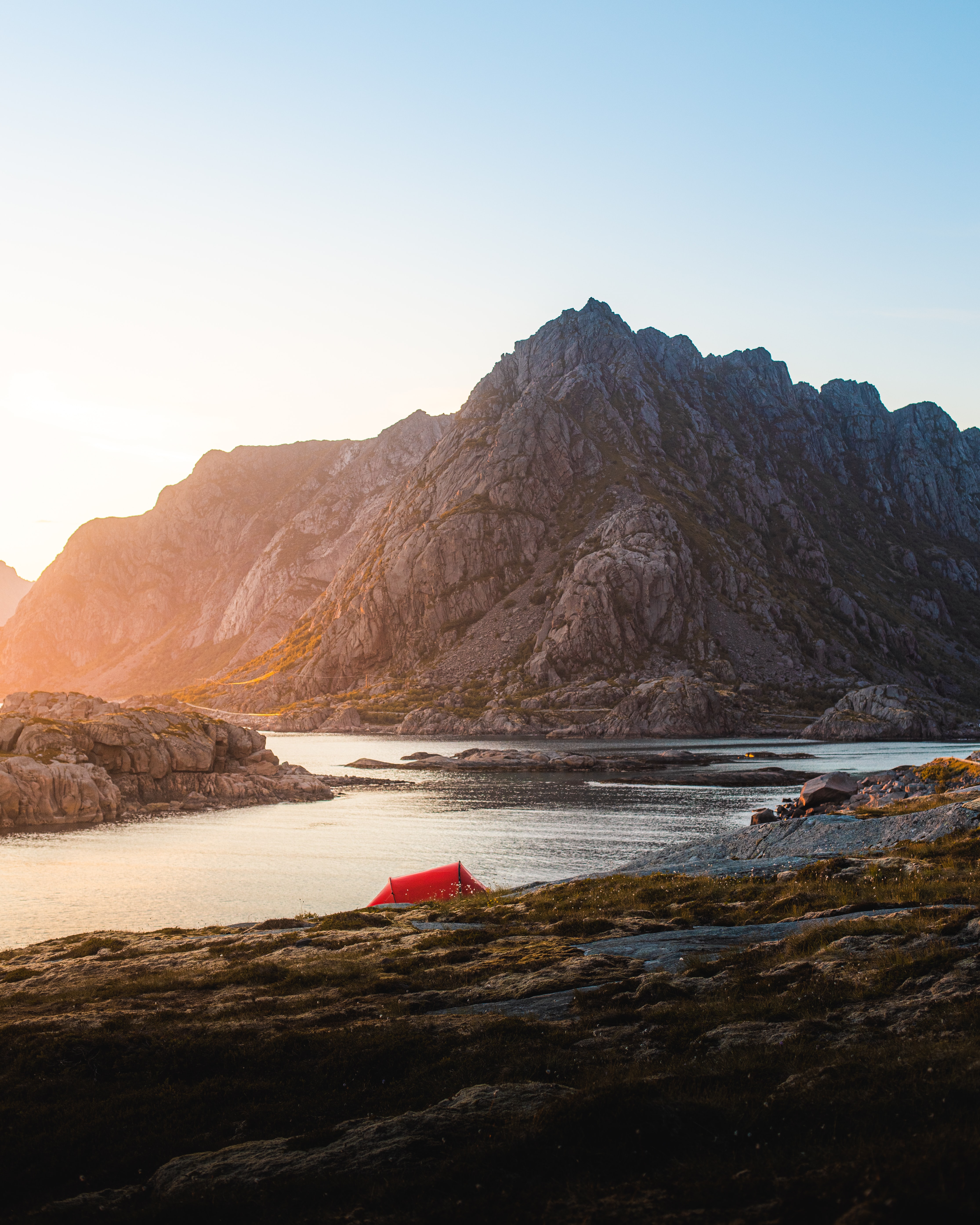 tent, nature, mountains, rocks, lake, camping, campsite Free Stock Photo