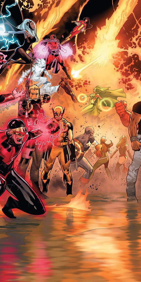 Avengers vs. x-men. Мстители против людей Икс. Красный мужик из Марвел.