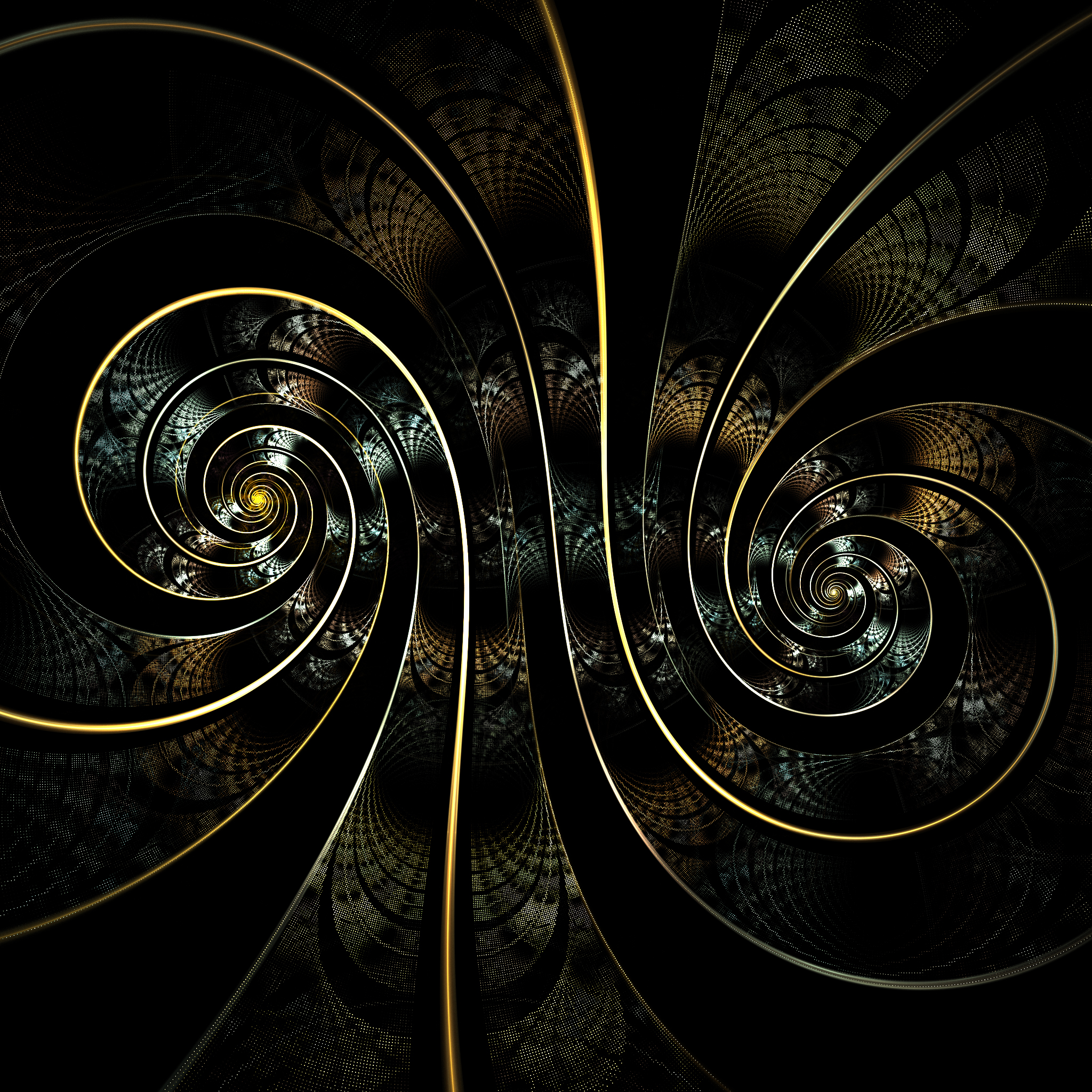 spiral, abstract, dark, fractal, swirling, involute 2160p