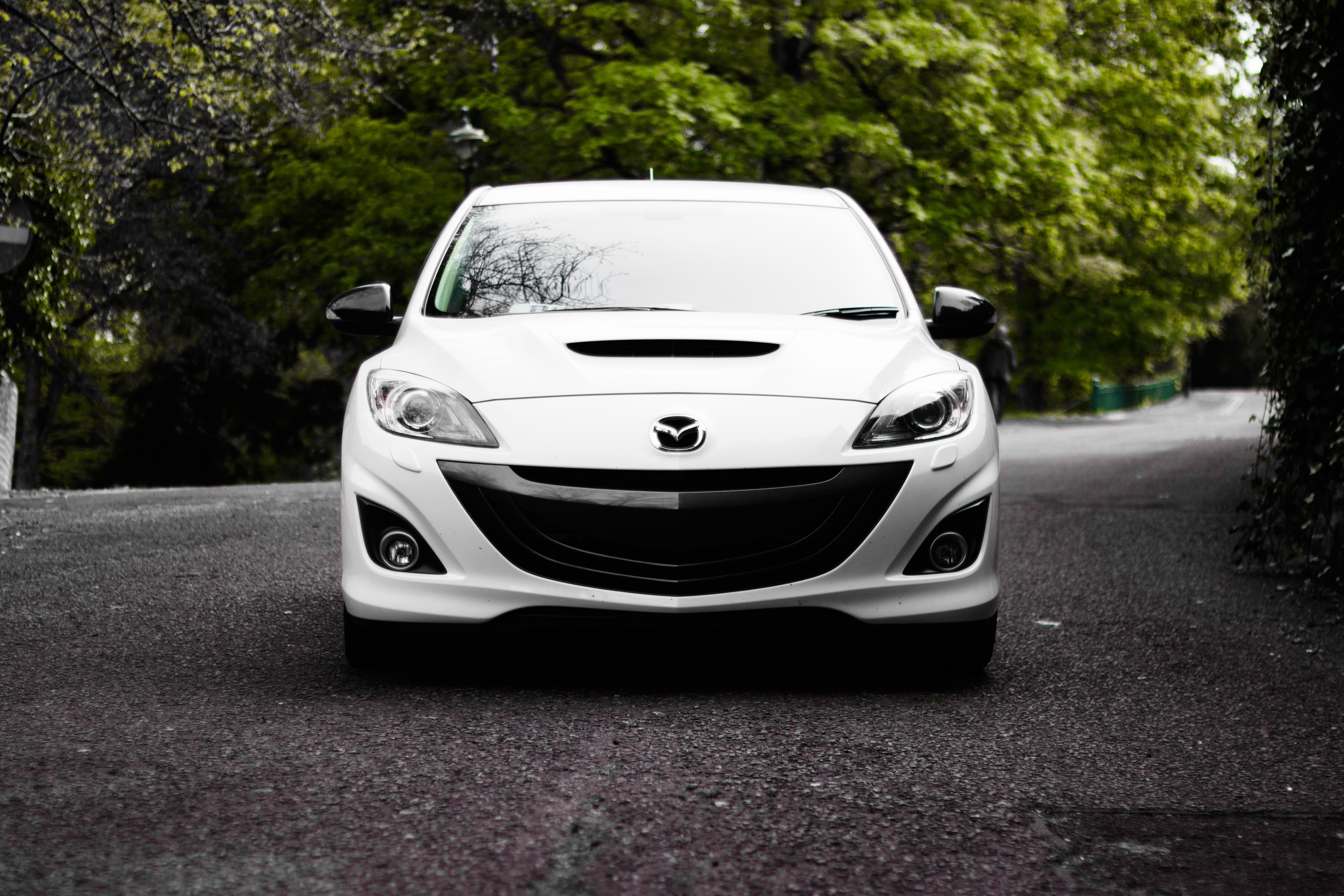 mazda, cars, white, front view Free Background