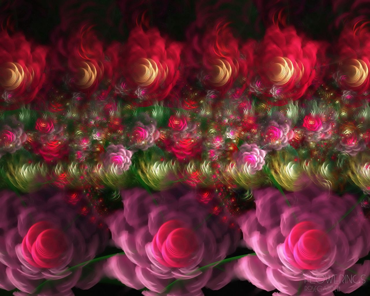 Download mobile wallpaper Fractal, Flowers, Abstract, Bright for free.