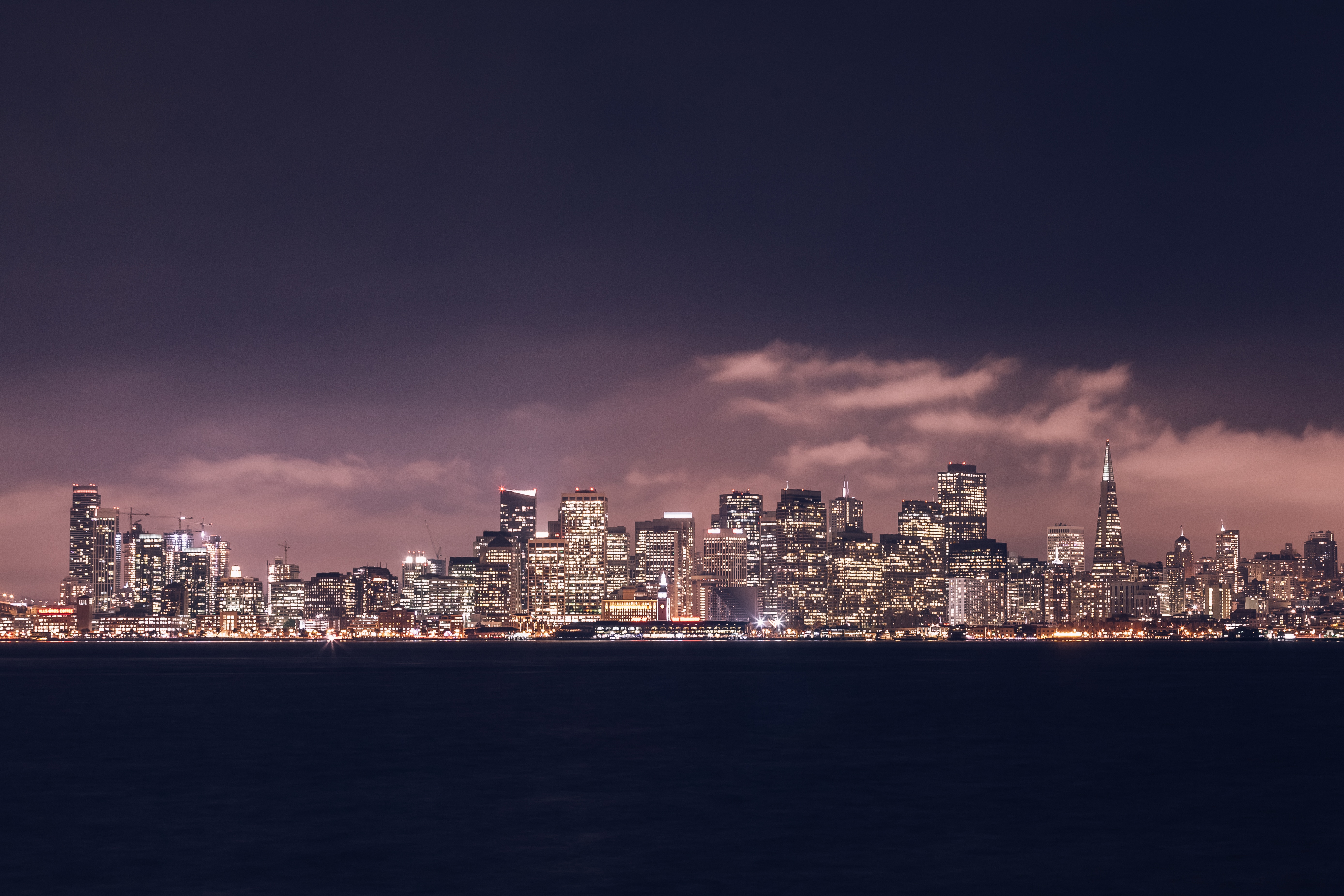 Download mobile wallpaper Cities, Horizon, San Francisco, United States, Panorama, Night City, Usa for free.