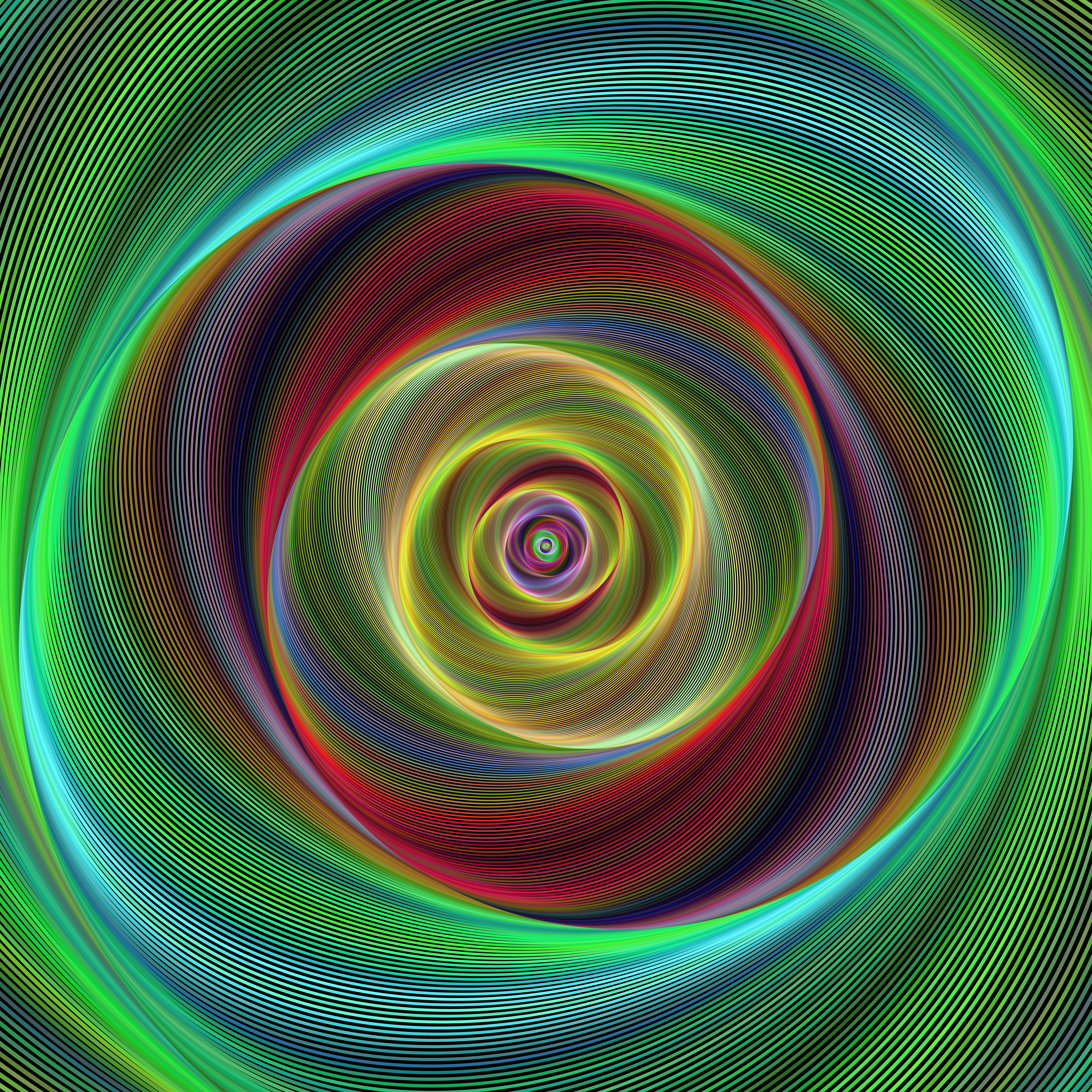 Download mobile wallpaper Fractal, Rotation, Spiral, Lines, Abstract for free.