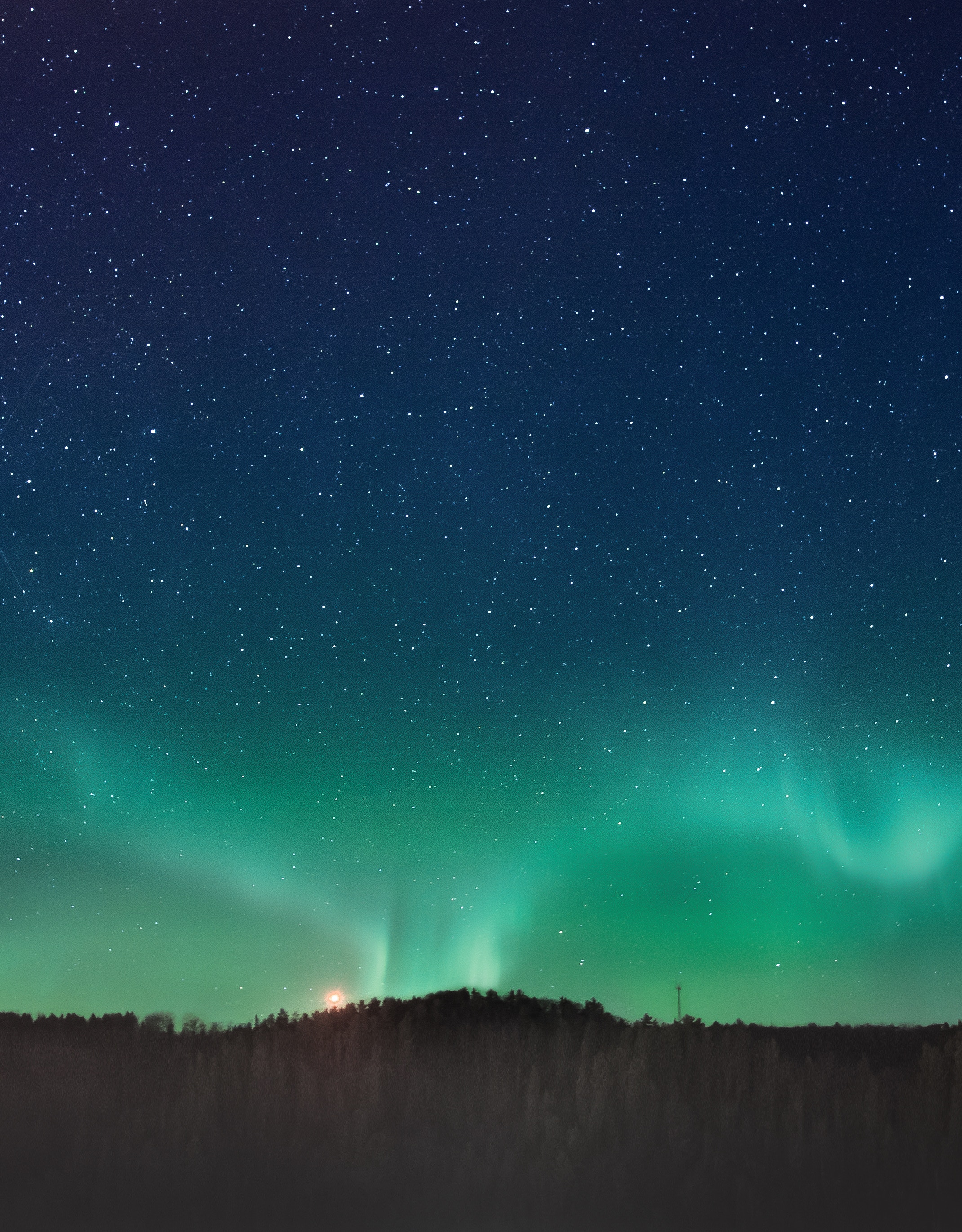 horizon, aurora, northern lights, nature, stars, night, starry sky, aurora borealis mobile wallpaper