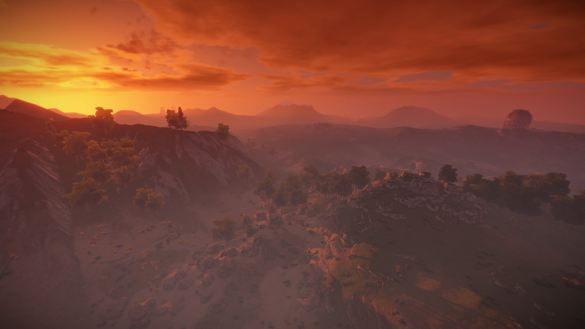 video game, rust, sunset