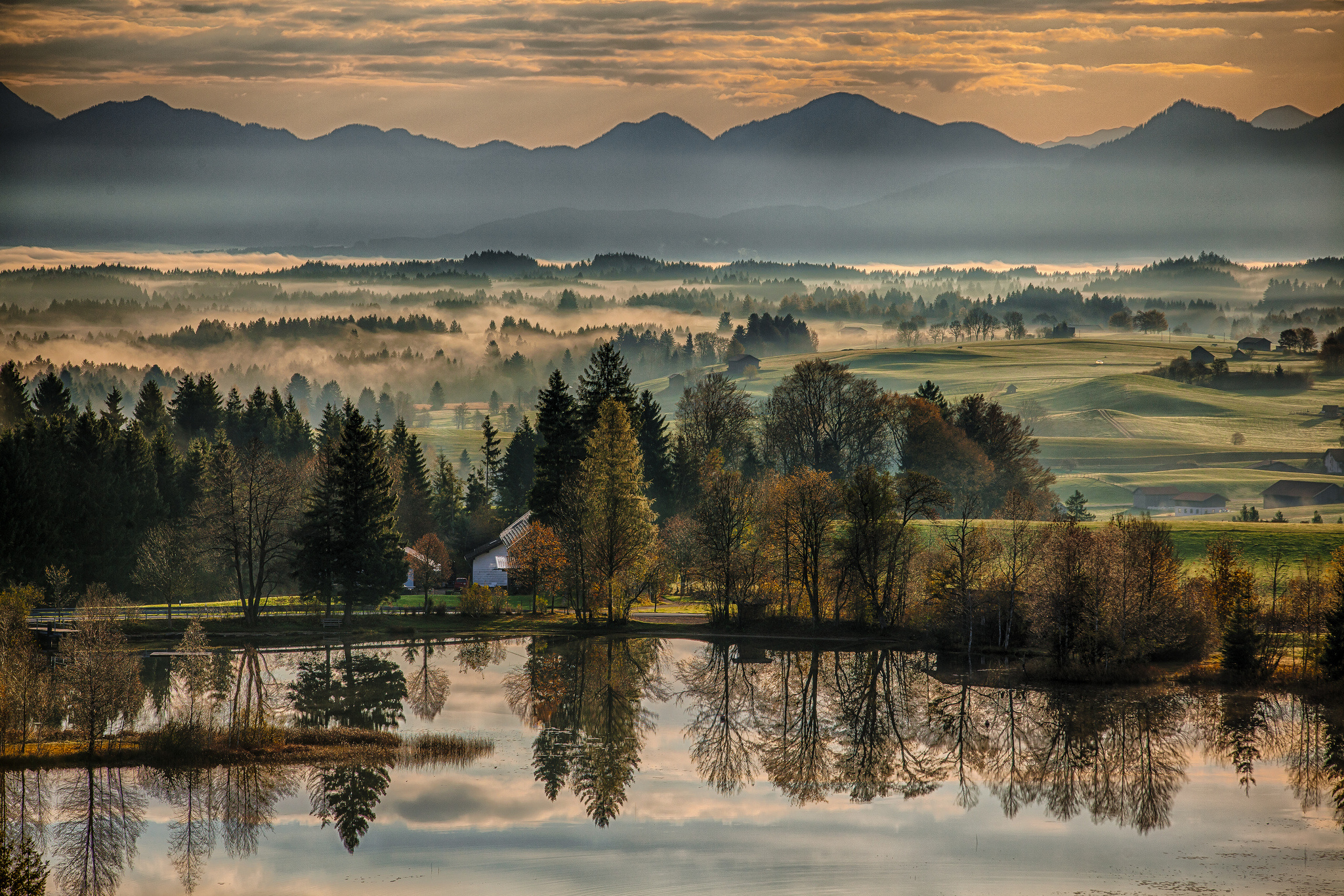 Бавария Германия природа Sunrise