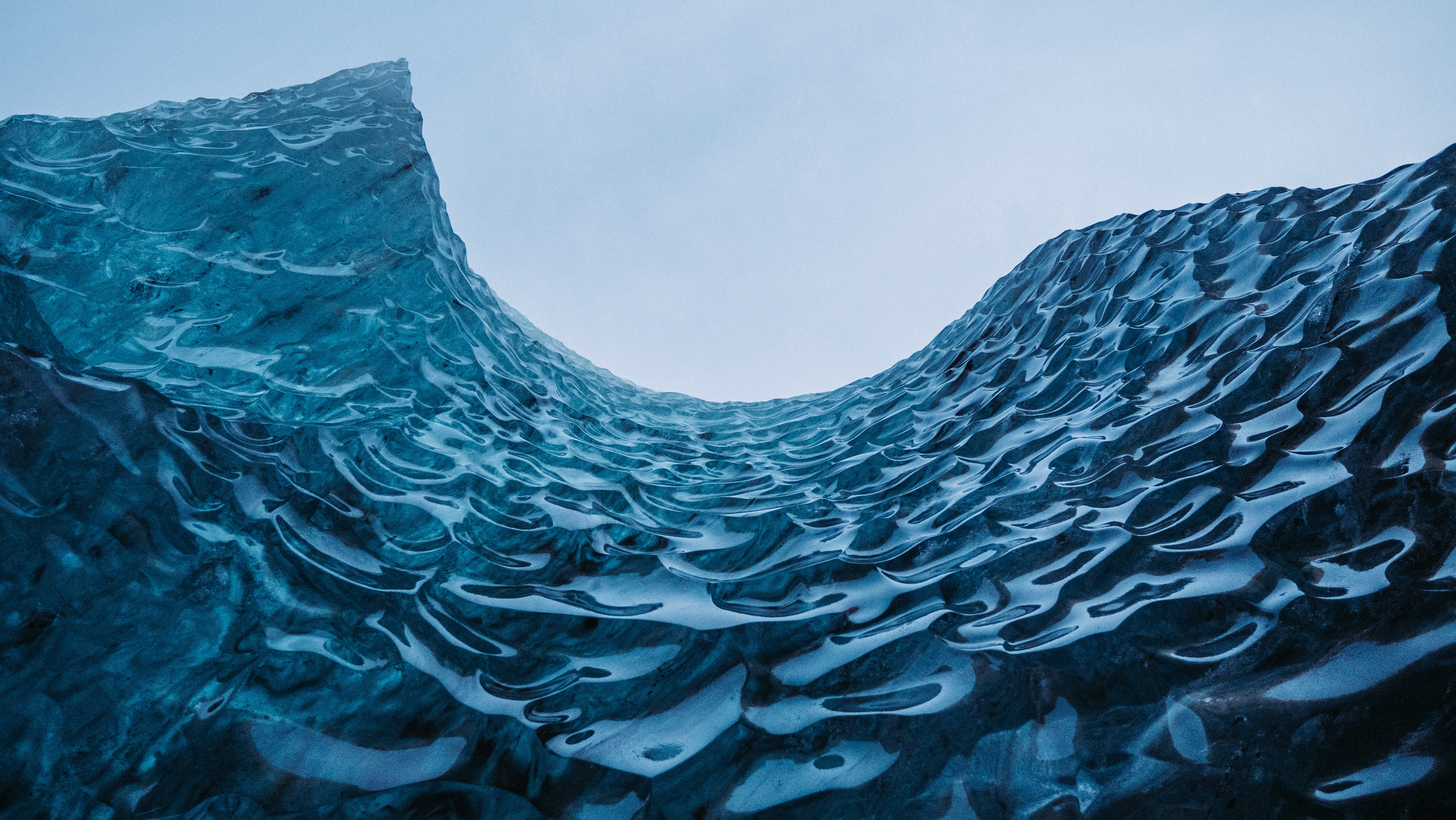 Download mobile wallpaper Waves, Ice, Glacier, Frozen, Minimalism for free.