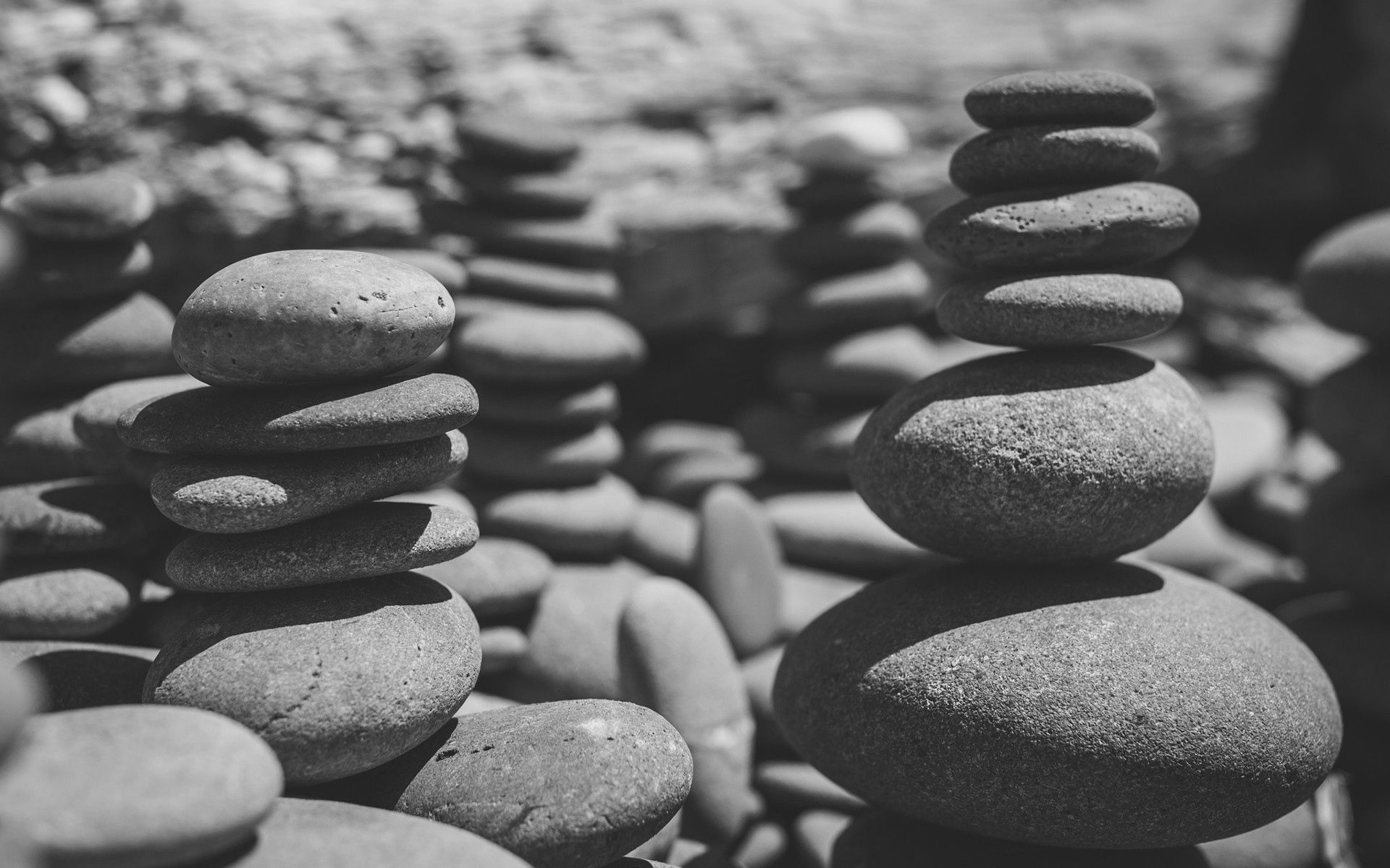Free download wallpaper Stones, Nature, Bw, Chb, Sea on your PC desktop