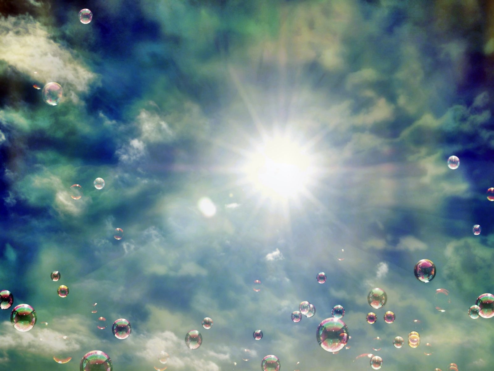 148 Hintergrundbild herunterladen abstrakt, sky, sun, bubbles - Bildschirmschoner und Bilder kostenlos