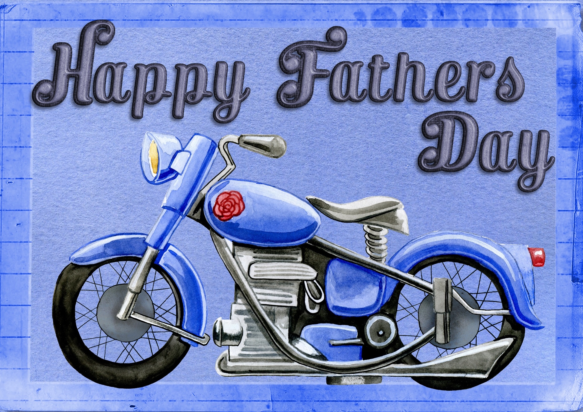 holiday, father's day, card, motorcycle cellphone