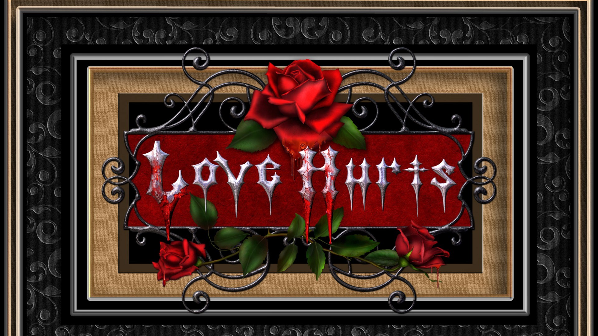 artistic, love, blood, design, frame, gothic, red rose, rose mobile wallpaper