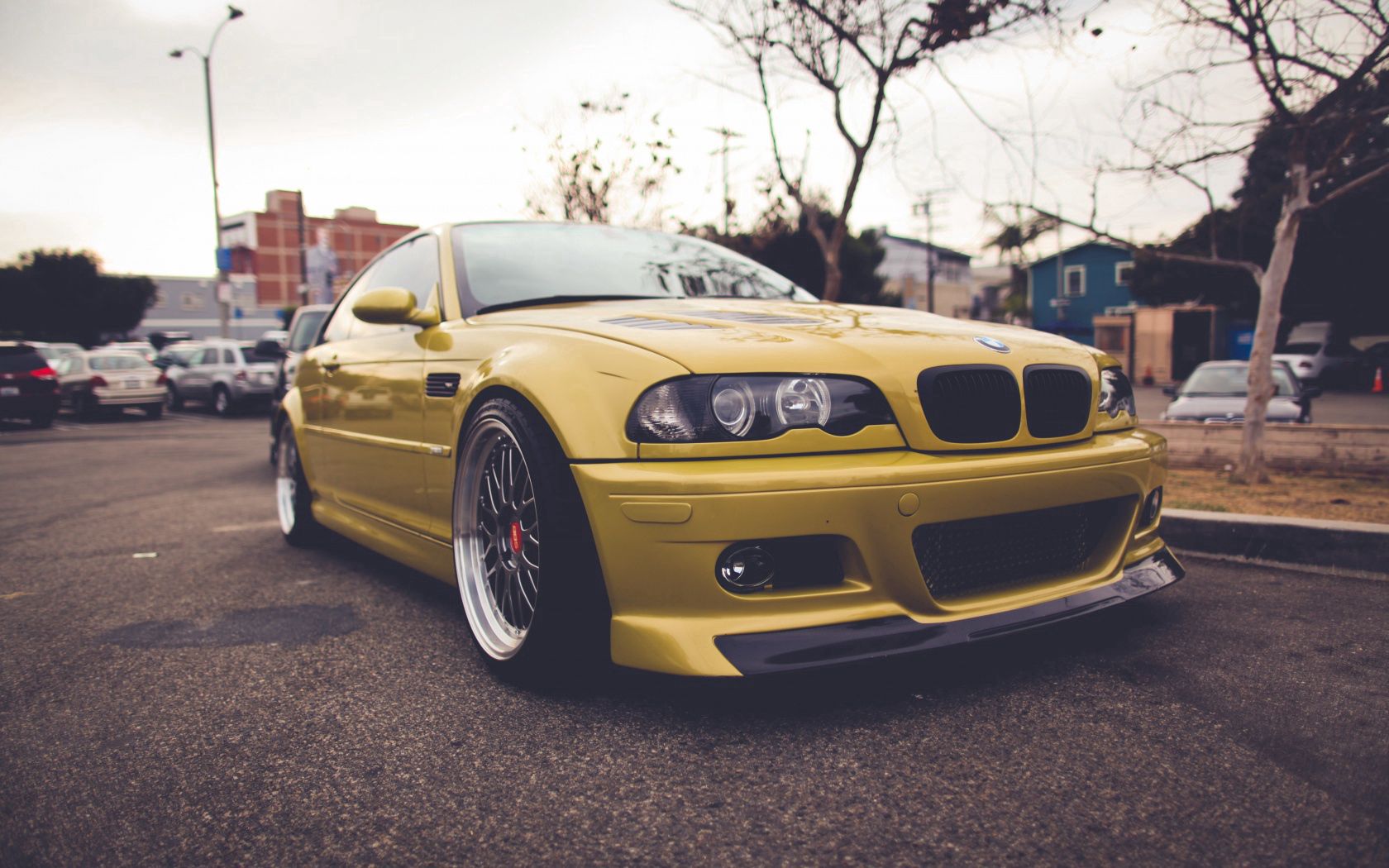 front view, e46, bmw, cars, golden