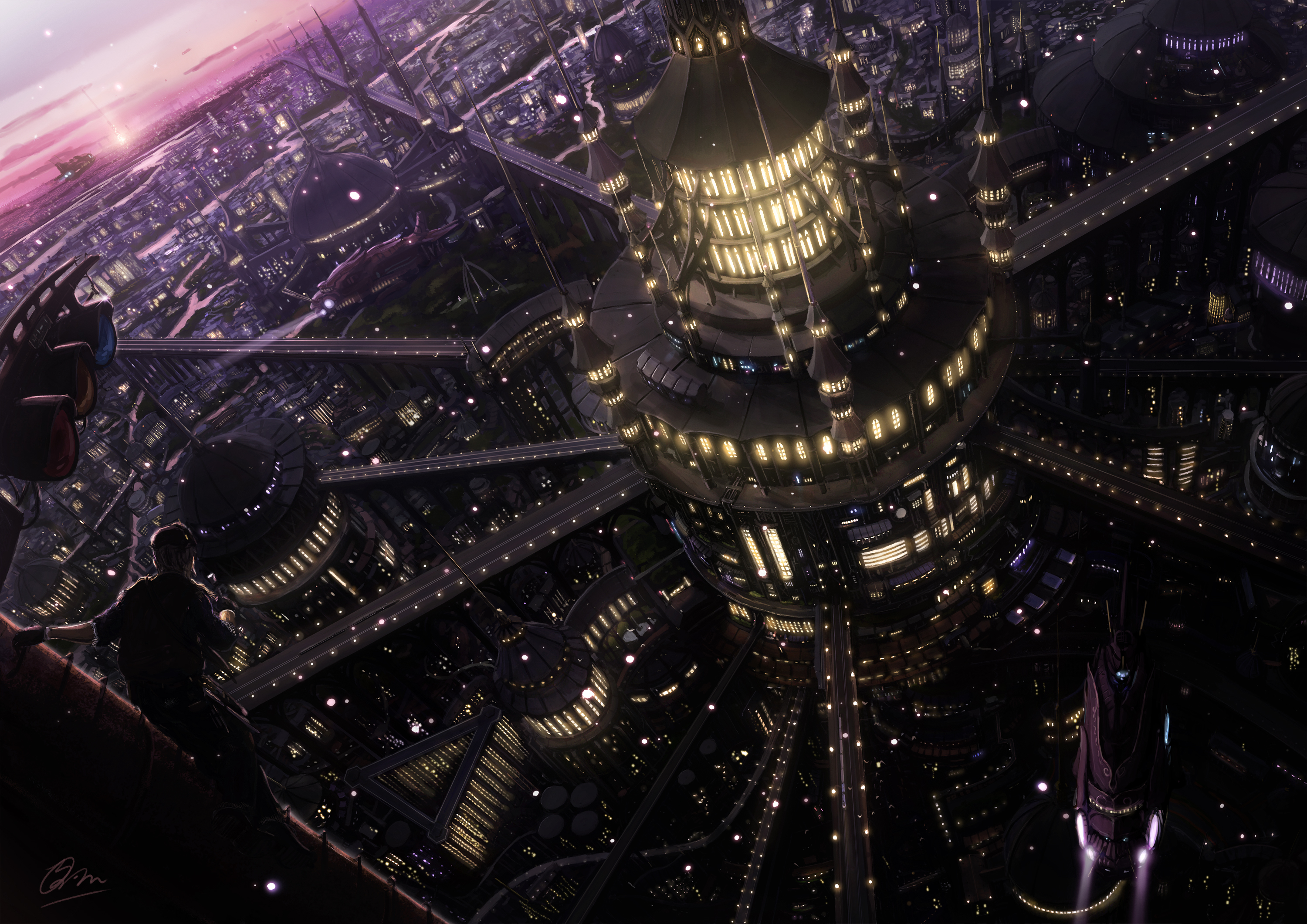Город будущего из аниме