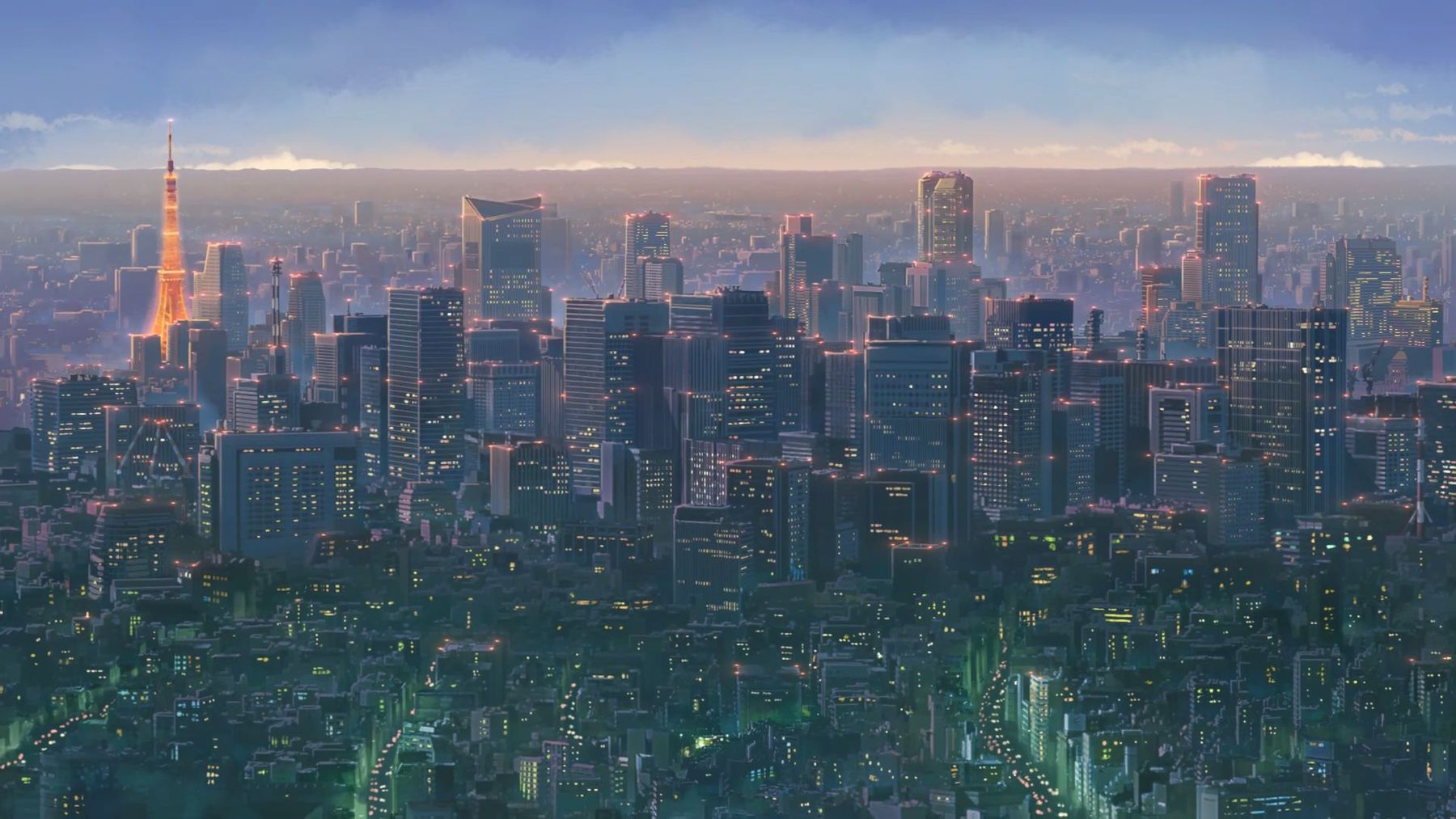 Фото на рабочий стол аниме город