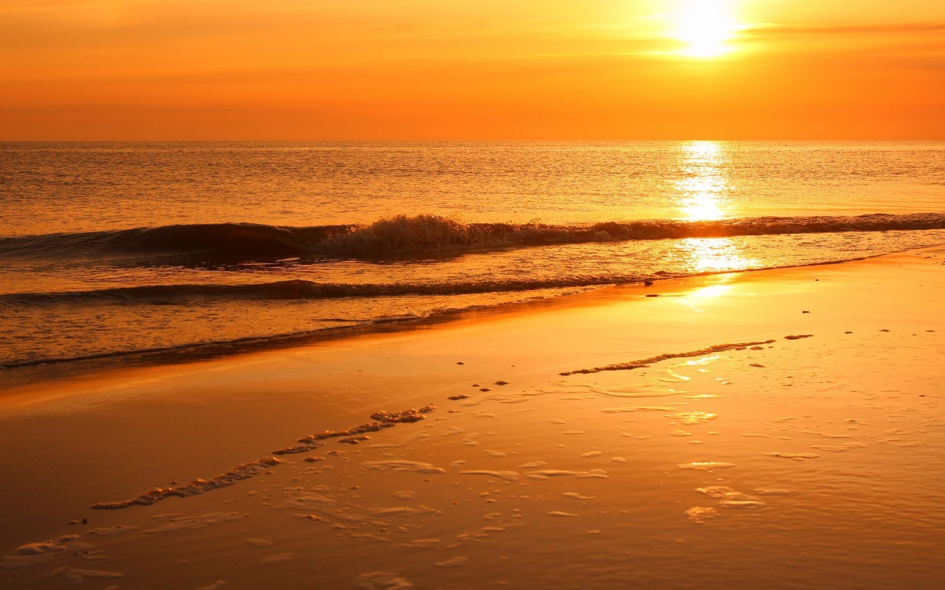 無料モバイル壁紙オレンジ, 風景, 日没, 海をダウンロードします。