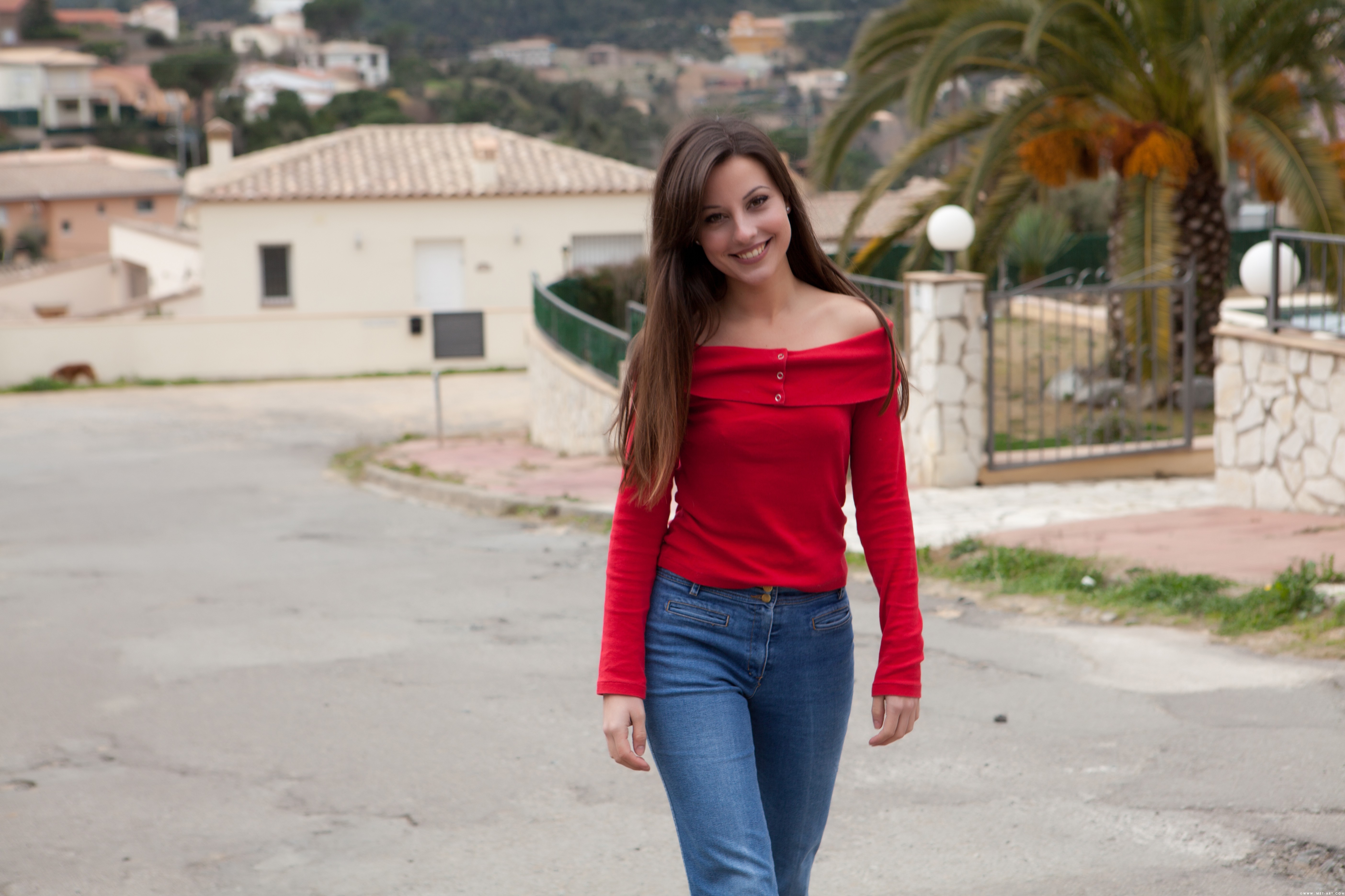 PC Wallpapers women, lorena garcia, jeans, model, smile, adults