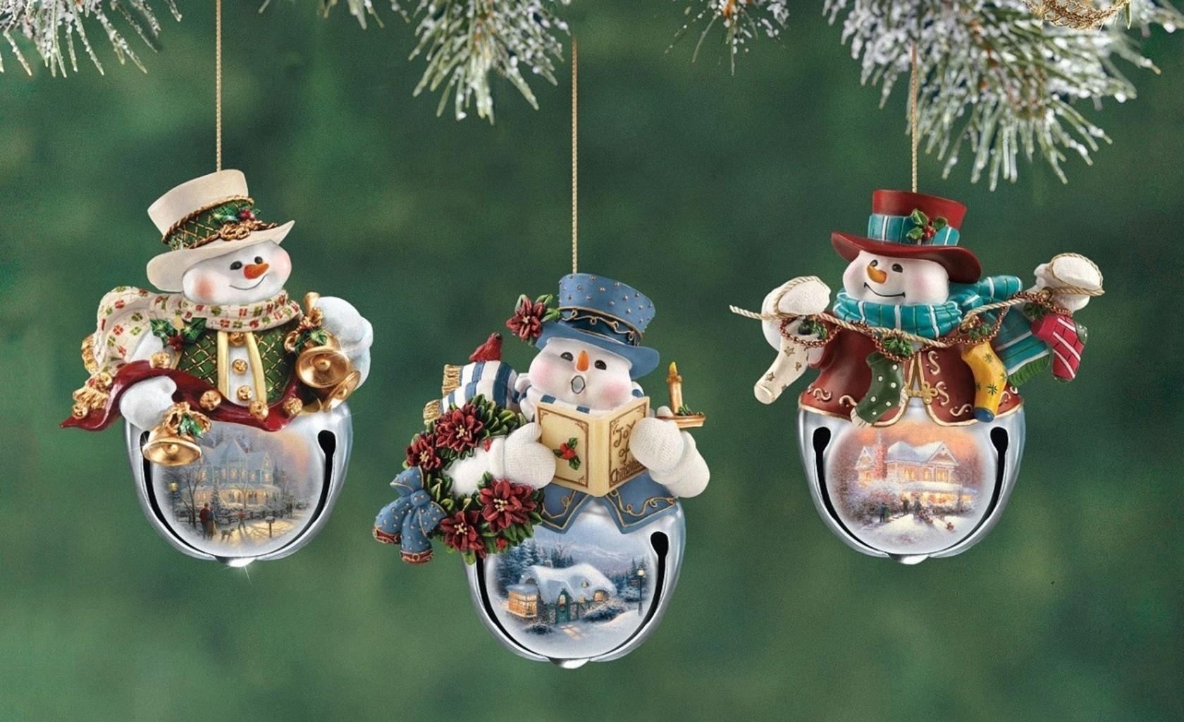 new year, christmas, christmas tree toys, christmas decorations, close up, holiday, holidays, snowman, branch HD wallpaper