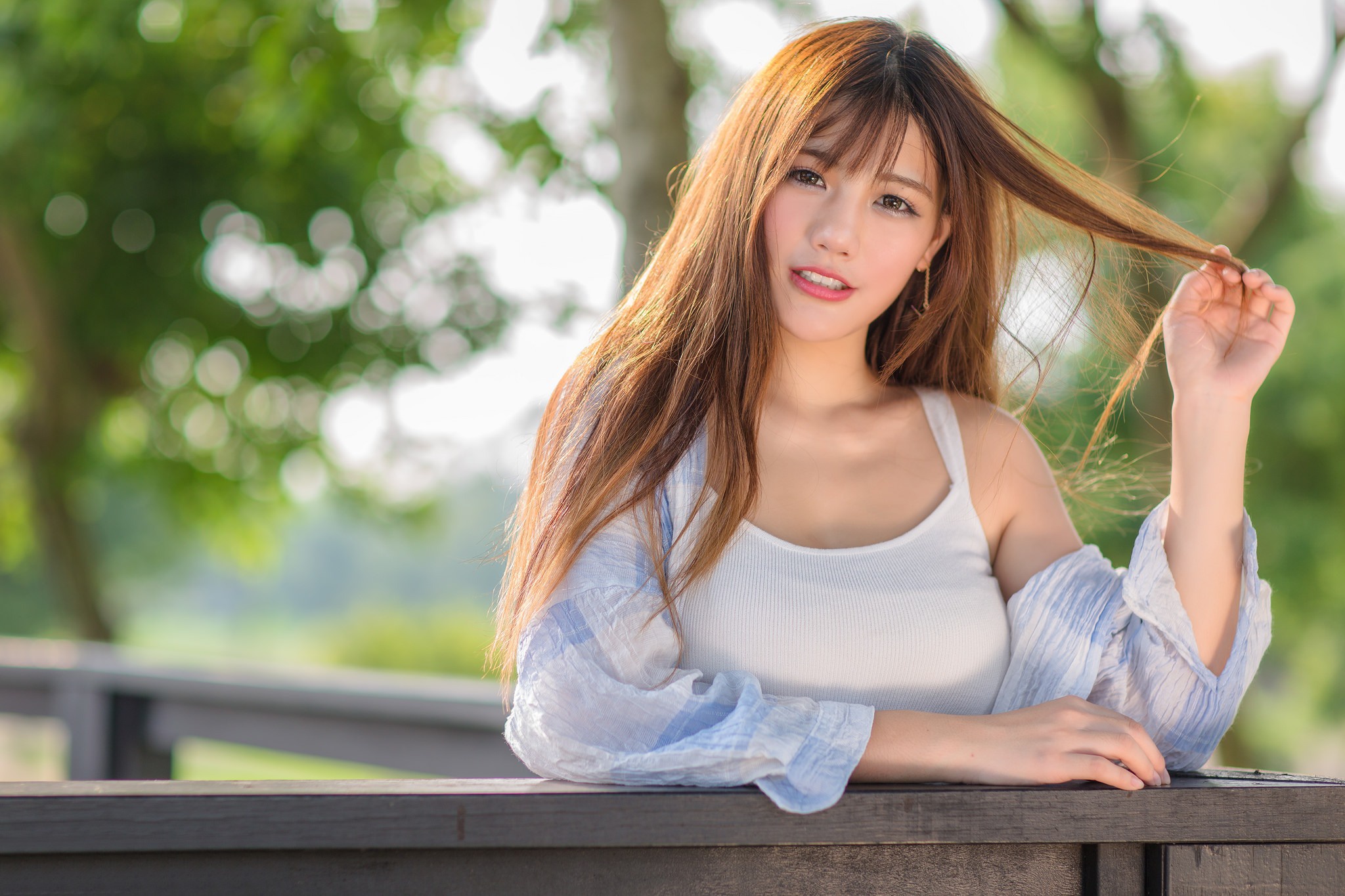 Download mobile wallpaper Brunette, Model, Women, Asian, Depth Of Field for free.