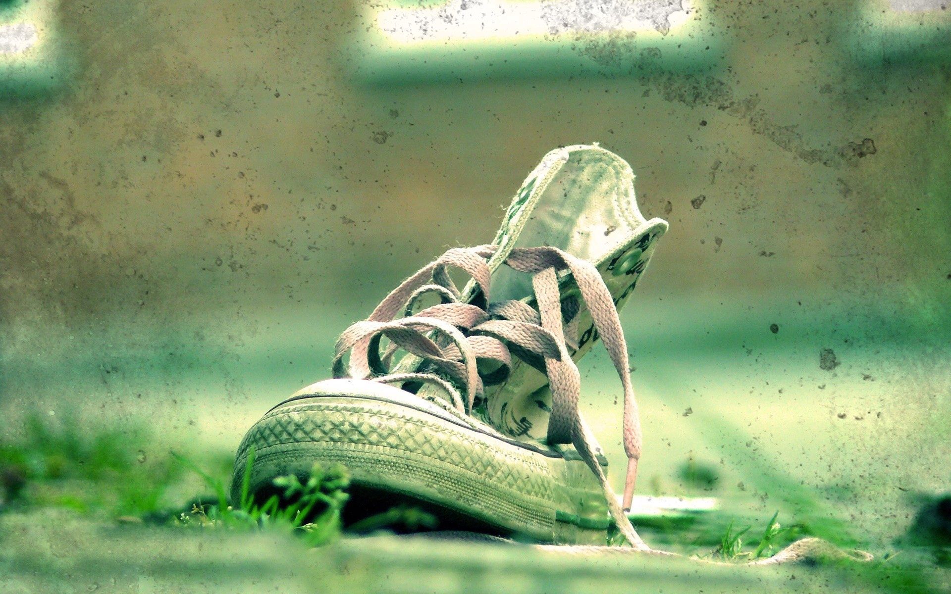 grass, miscellanea, miscellaneous, sneakers, mud, dirt, shoes, laces, shoelaces 1080p